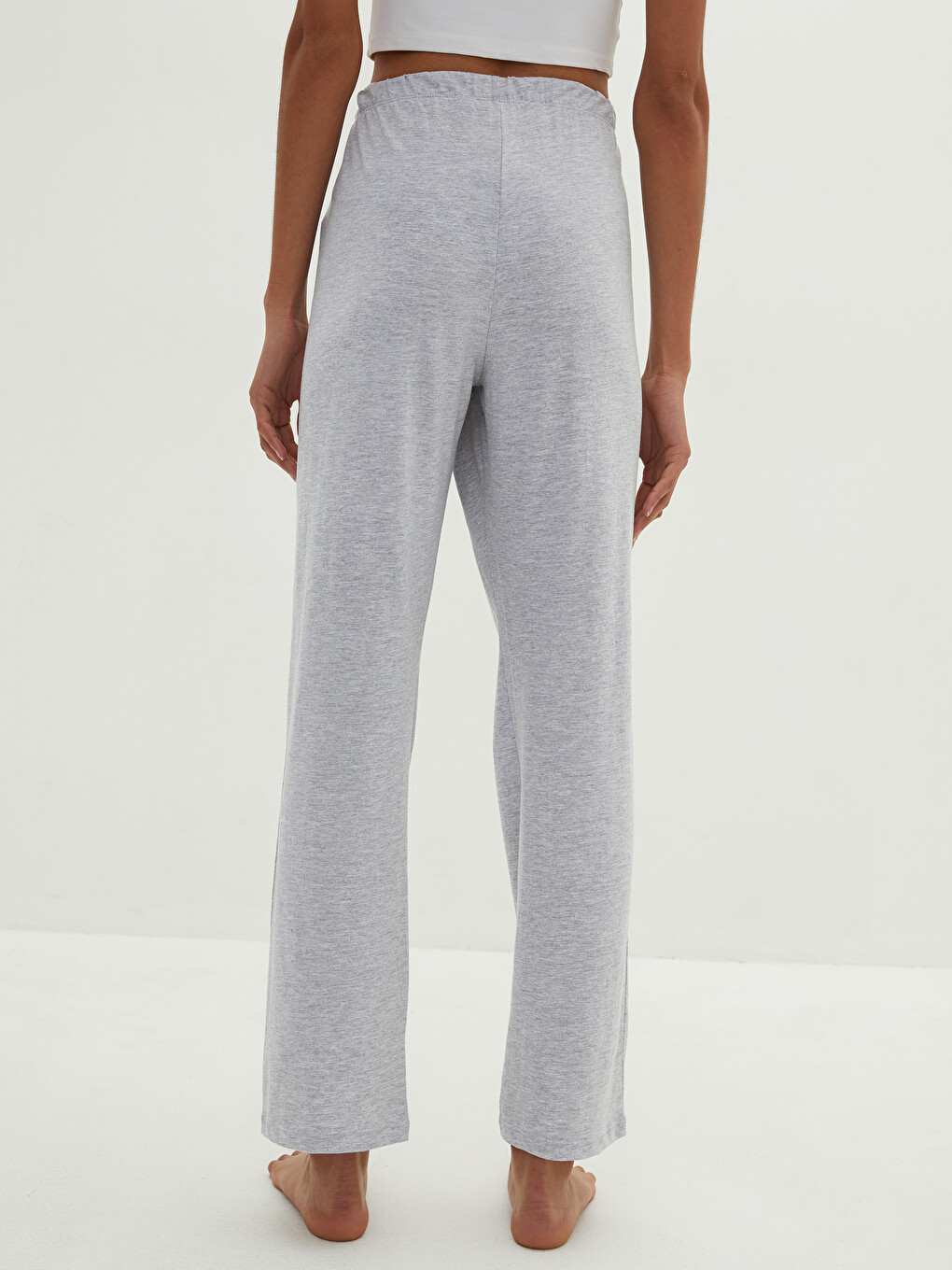 Women's Elastic Waist Plain Pyjamas Bottom-4