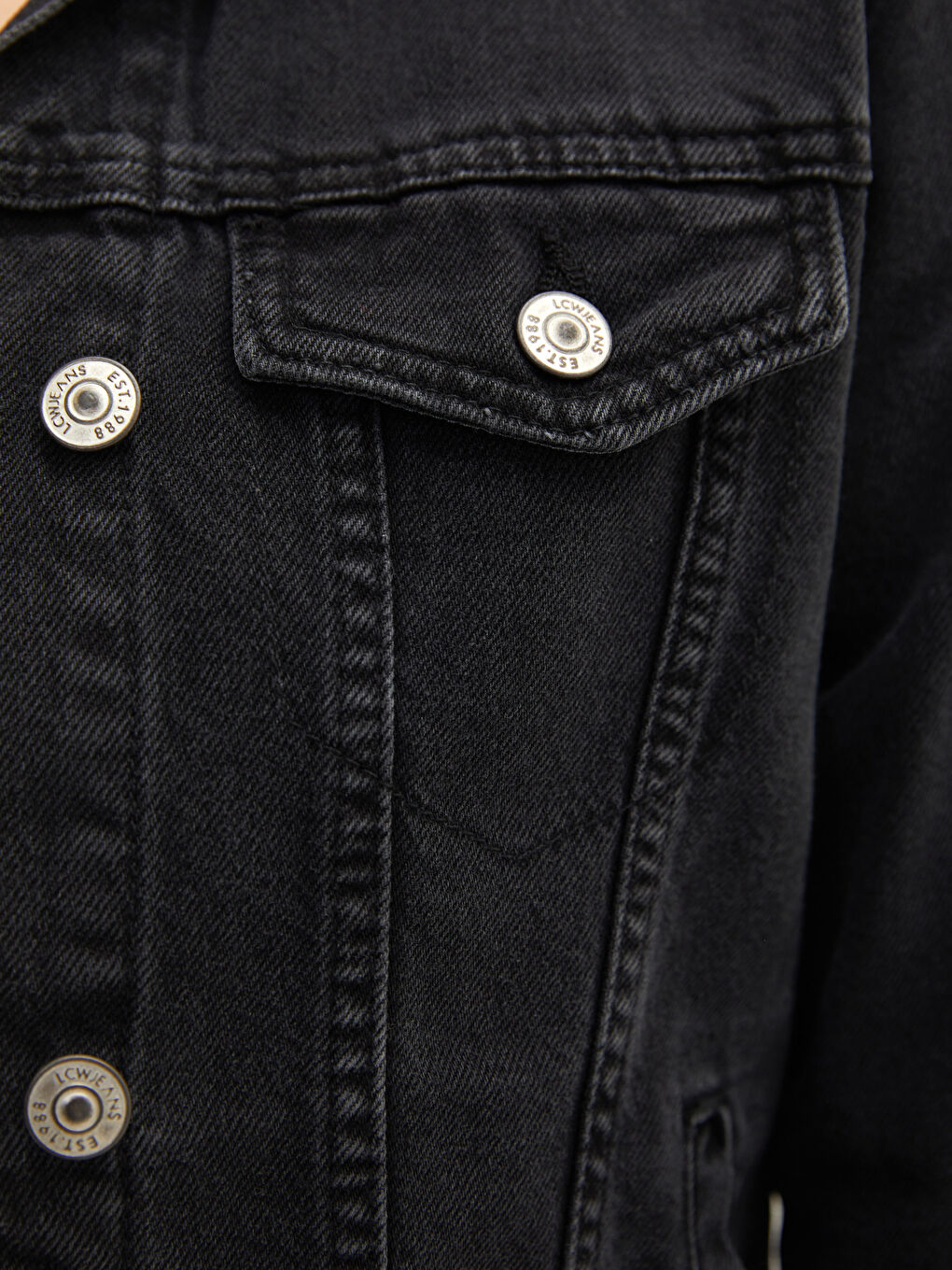 Shirt Collar Straight Pocket Detailed Long Sleeve Women's Rodeo Jean Jacket-3