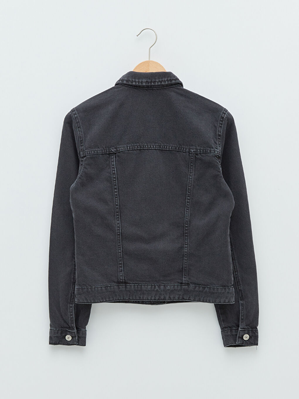 Shirt Collar Straight Pocket Detailed Long Sleeve Women's Rodeo Jean Jacket-6