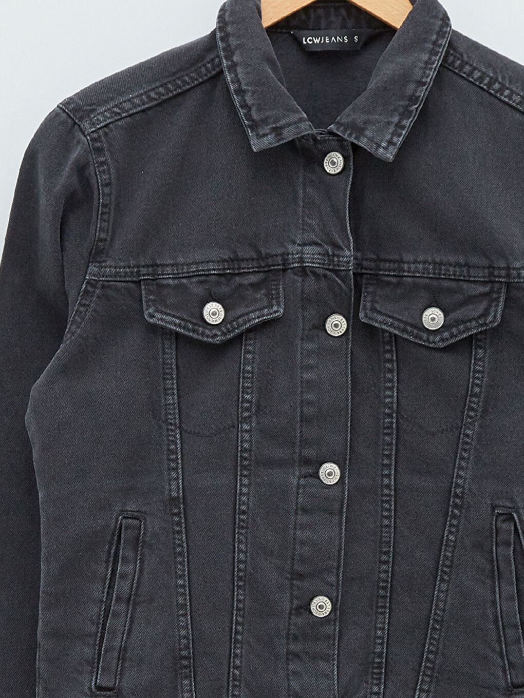 Shirt Collar Straight Pocket Detailed Long Sleeve Women's Rodeo Jean Jacket-7