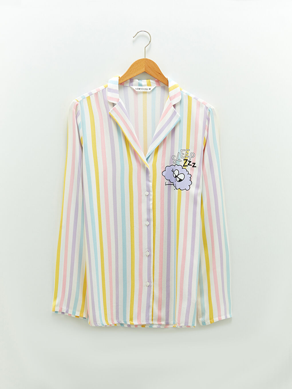 Shirt Collar Printed Long Sleeve Poplin Women's Pajamas Set-6