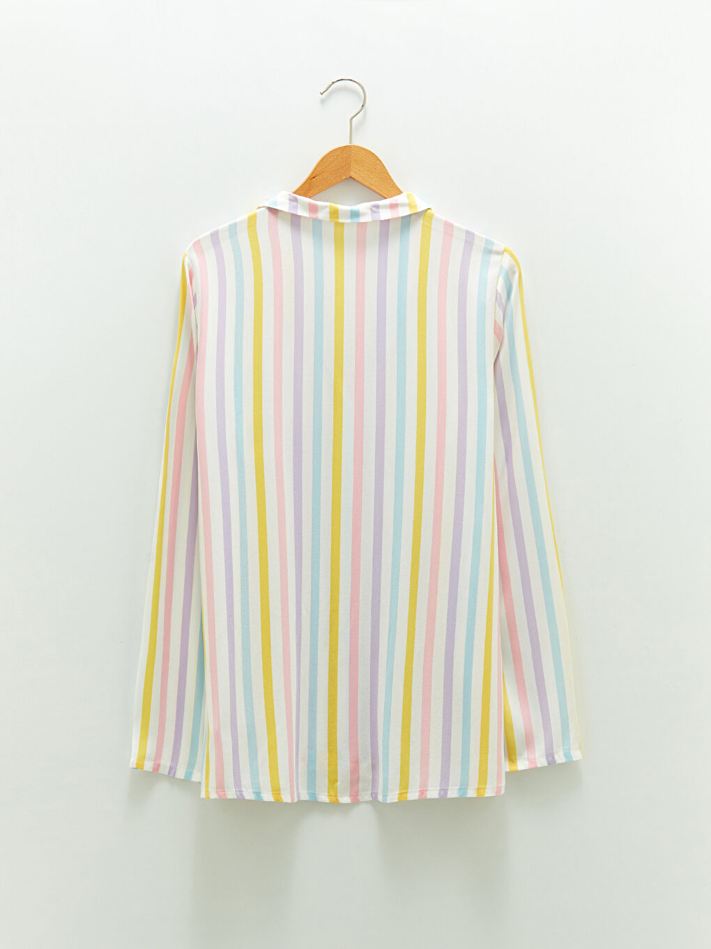 Shirt Collar Printed Long Sleeve Poplin Women's Pajamas Set-7