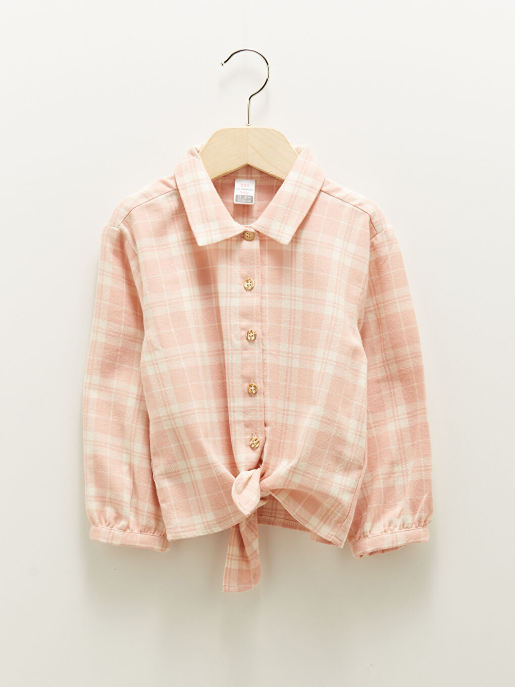 قميص بناتي رضع بكم طويل بنقشة كاروهات-2