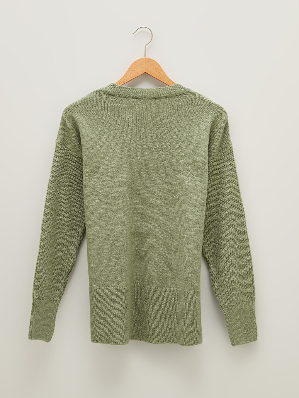 Crew Neck Self-Patterned Women's Knitwear Sweater-7