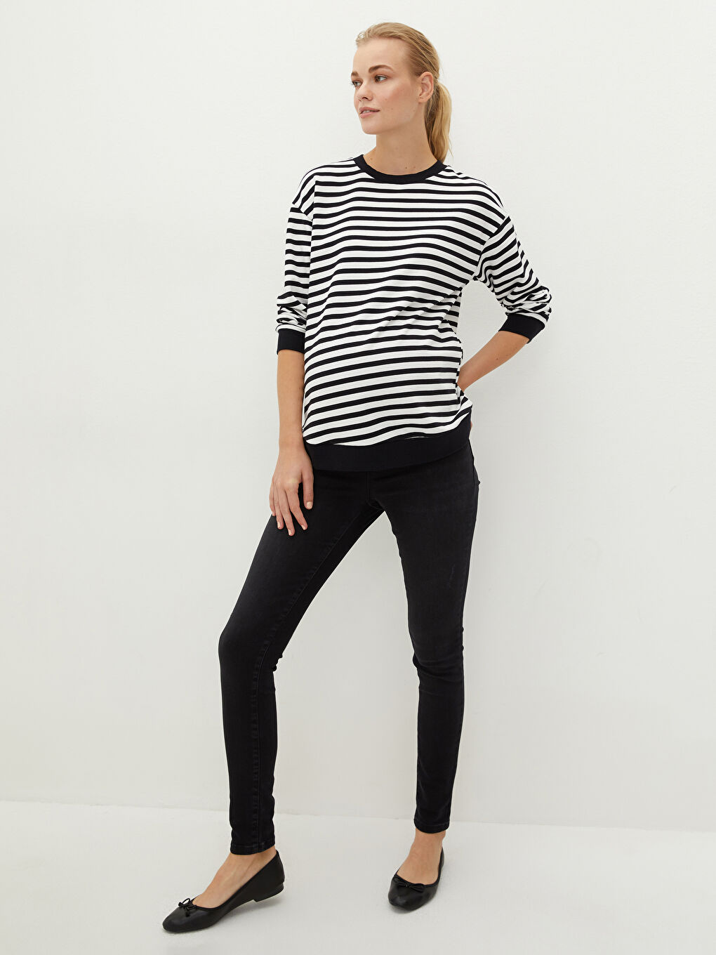 LCWAIKIKI Maternity Mercury Skinny Fit Pocket Detailed Maternity Rodeo Jean Trousers with Abdominal Panels -W1AD47Z8-326