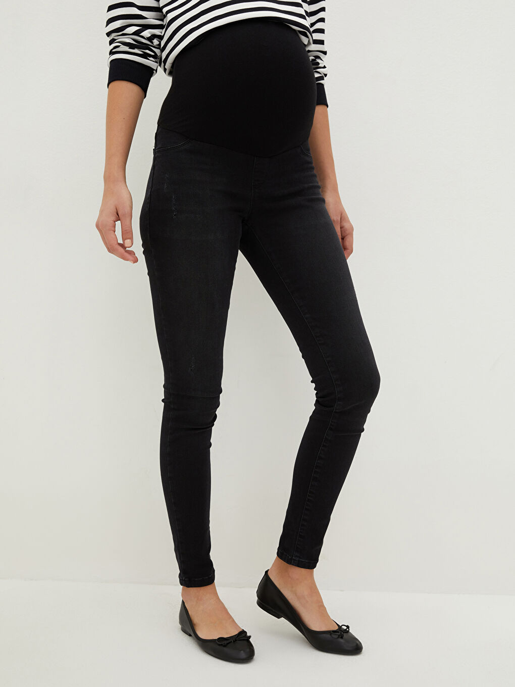 LCWAIKIKI Maternity Mercury Skinny Fit Pocket Detailed Maternity Rodeo Jean Trousers with Abdominal Panels -W1AD47Z8-326