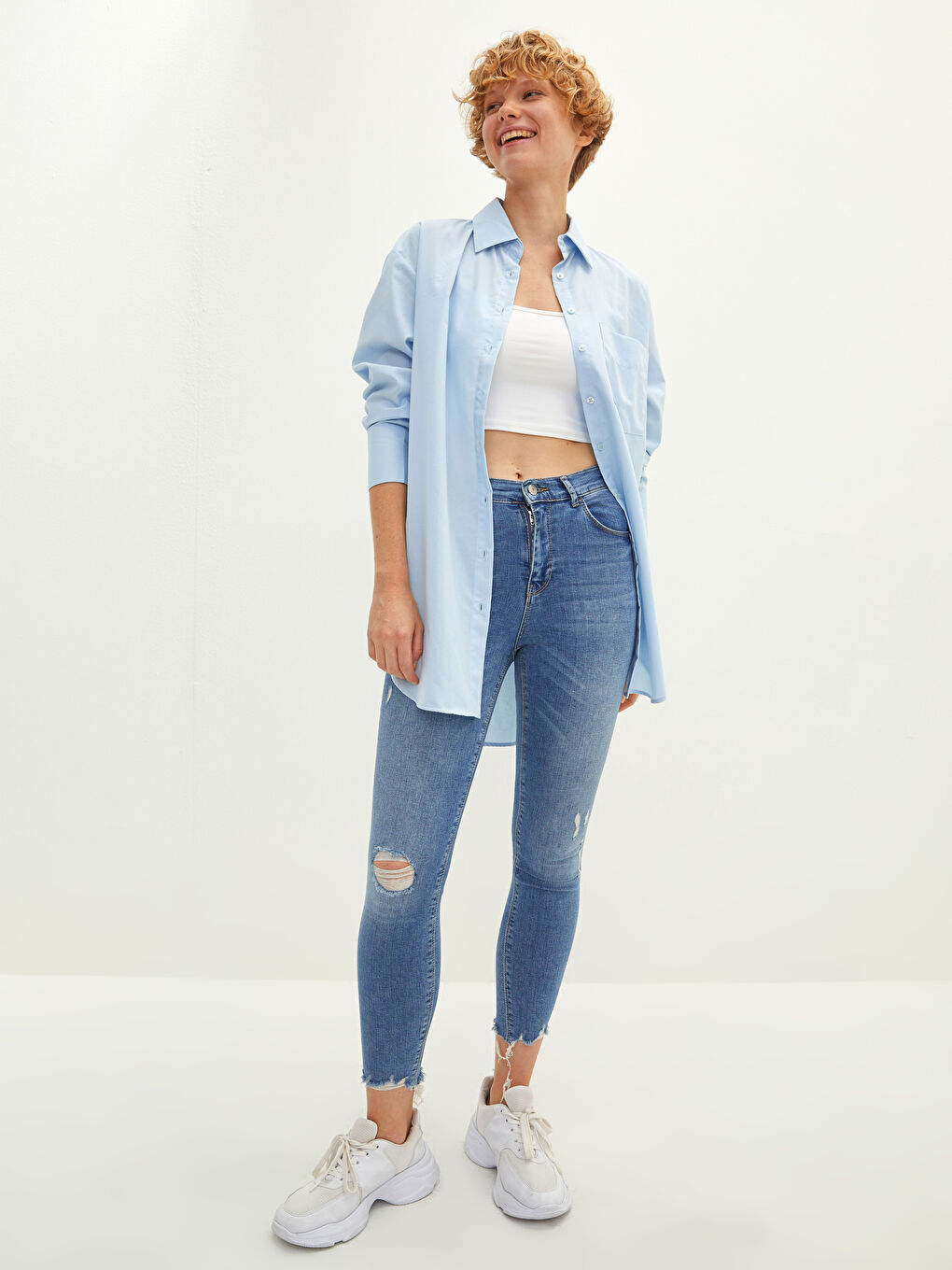 İndigo Yüksek Bel Jüpiter Süper Skinny Fit Kadın Jean Pantolon-1