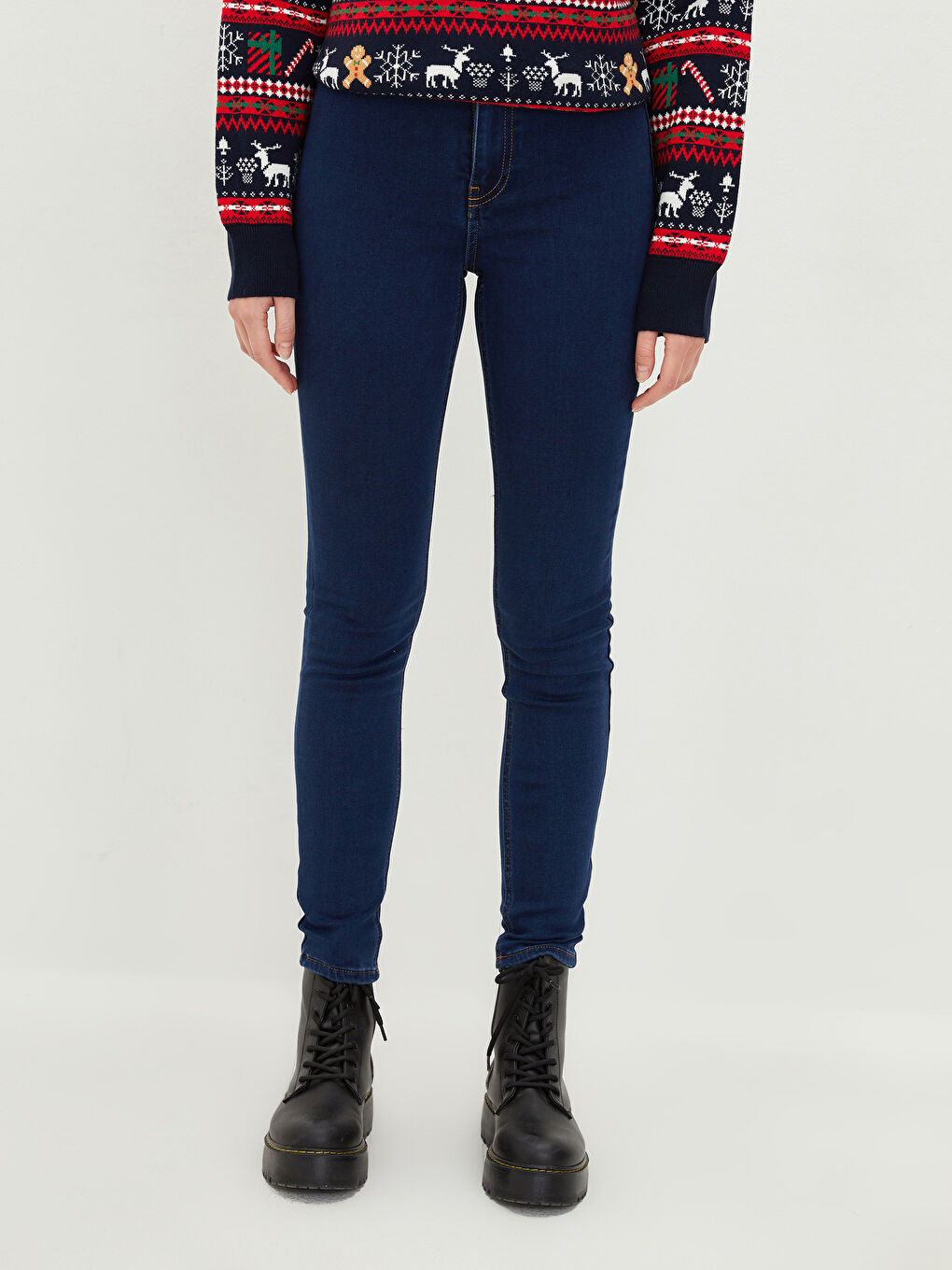 İndigo Yüksek Bel Jüpiter Süper Skinny Fit Kadın Jean Pantolon-3