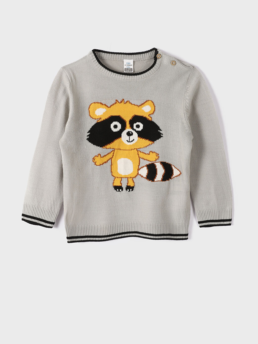 سترة ياقة دائرية للأولاد الرضع