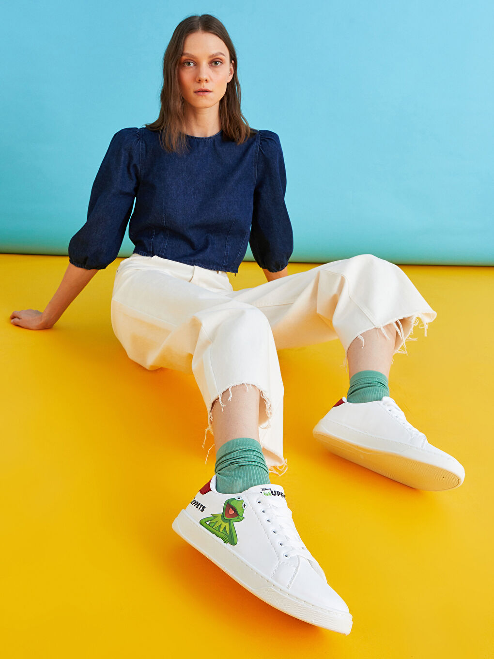 ხელოვნური ტყავის ნაბეჭდი თასმებიანი ქალებისთვის სპორტული ფეხსაცმელი-1