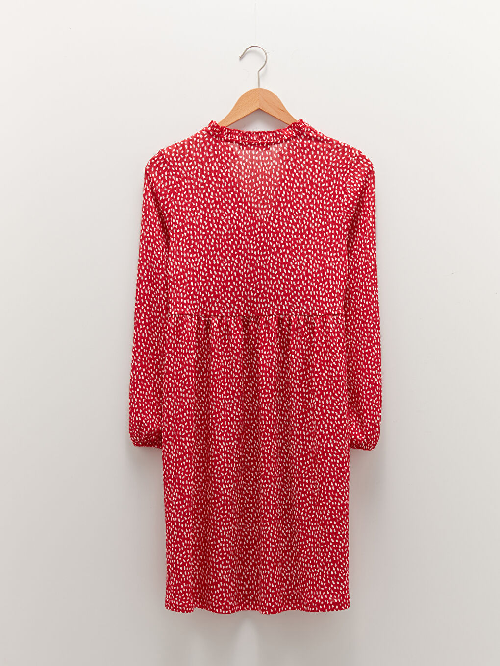 LCW Frilly V-Neck Patterned Long Sleeve Camisole Fabric Maternity Dress -W1AE75Z8-LTR