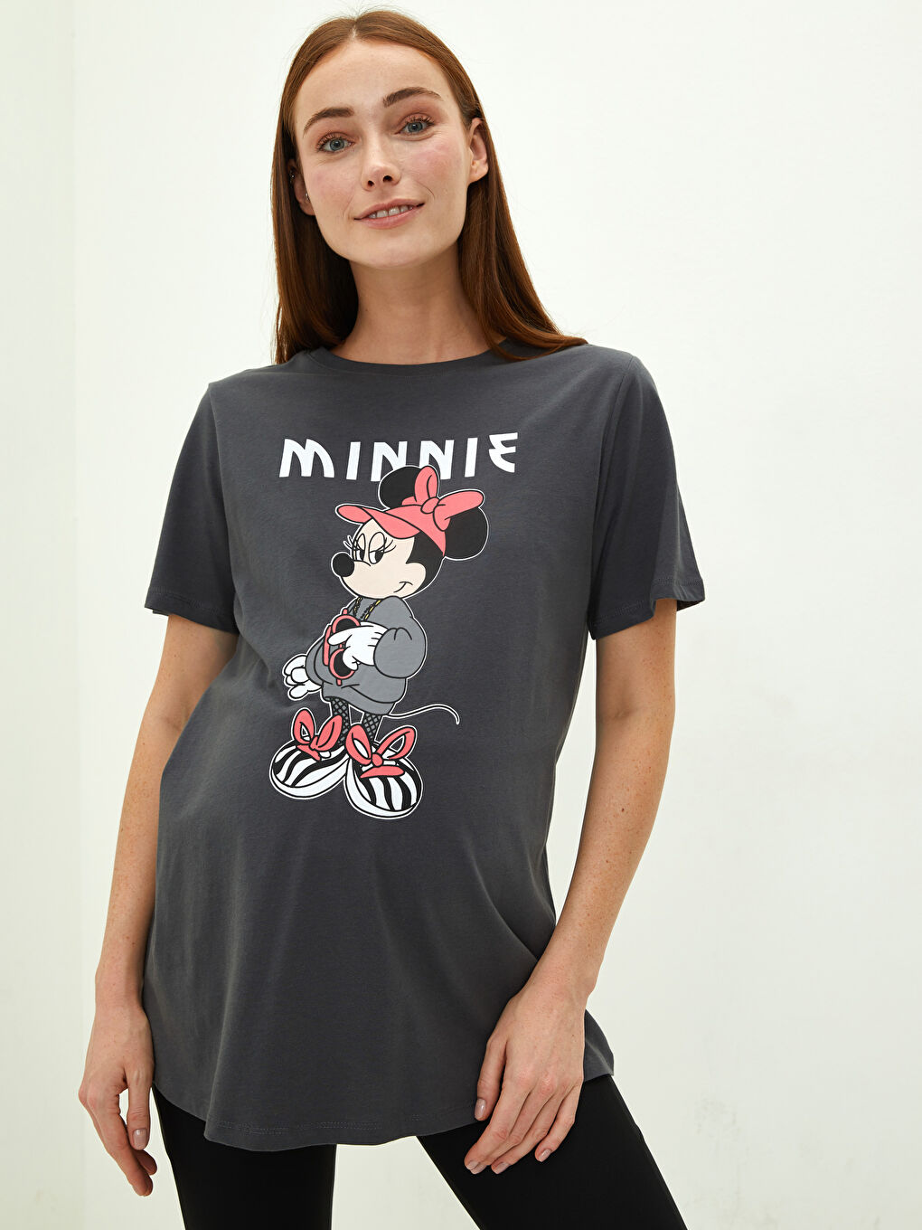 تیشێرتی منداڵبوون یه‌خه‌ خڕ چاپکراوی مینی ماوس قۆڵ كورت جێرسی-1