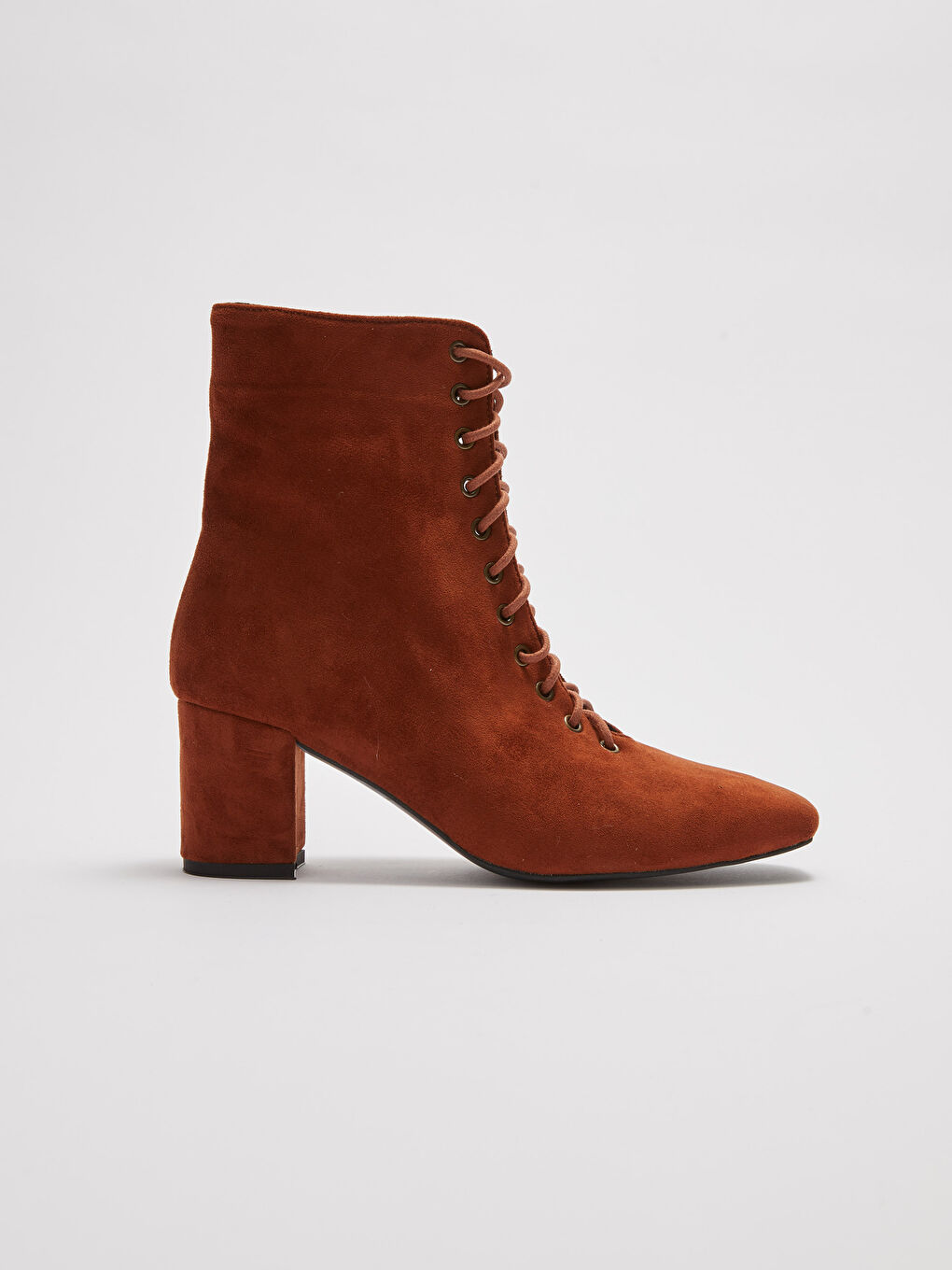 Lace Up And Zipper Heeled Women's Boots-1