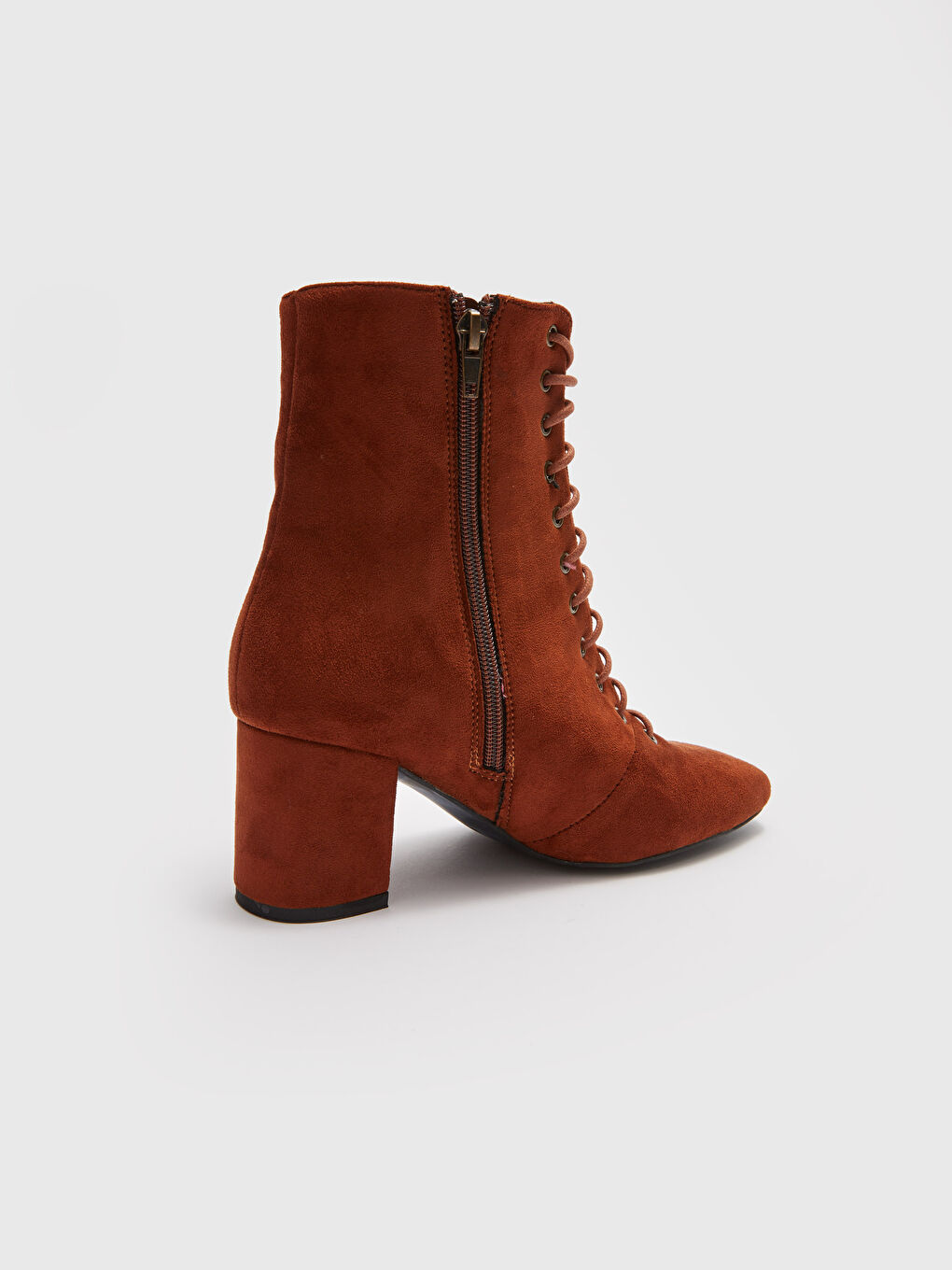 Lace Up And Zipper Heeled Women's Boots-2