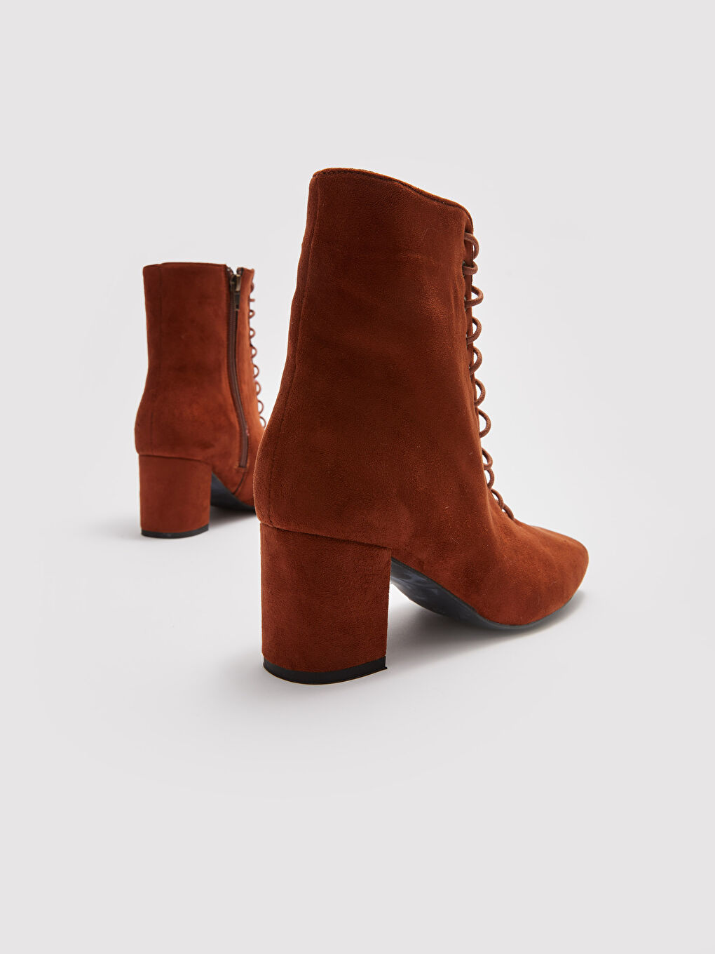 Lace Up And Zipper Heeled Women's Boots-4