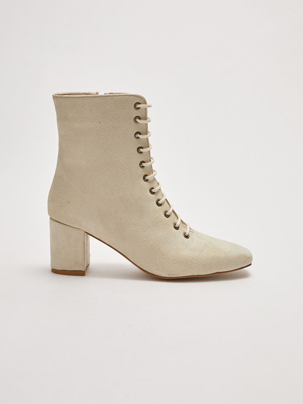 Lace Up And Zipper Heeled Women's Boots-1