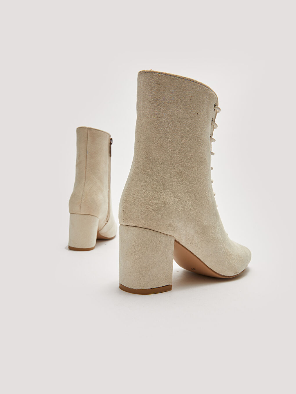 Lace Up And Zipper Heeled Women's Boots-4