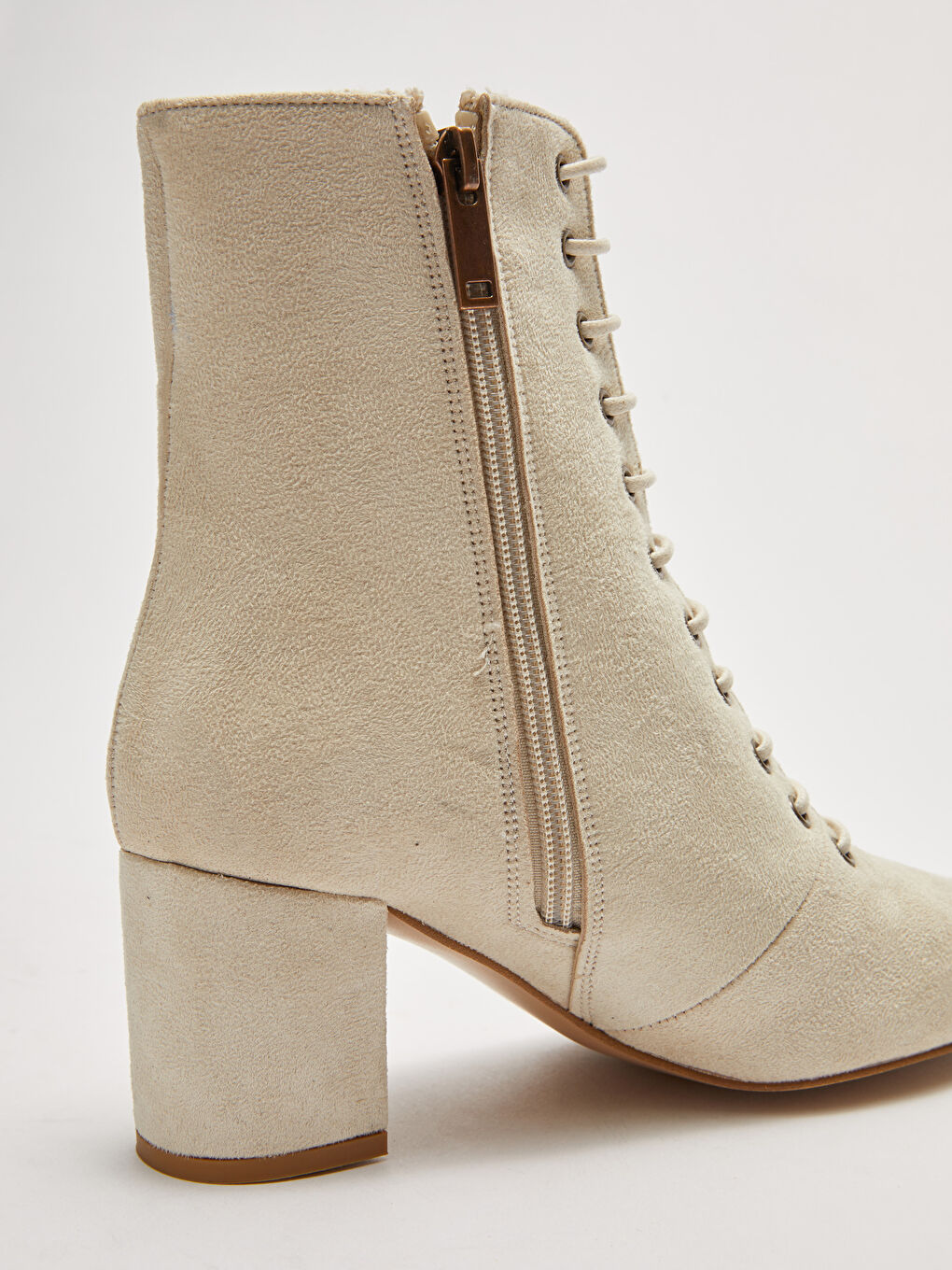 Lace Up And Zipper Heeled Women's Boots-5