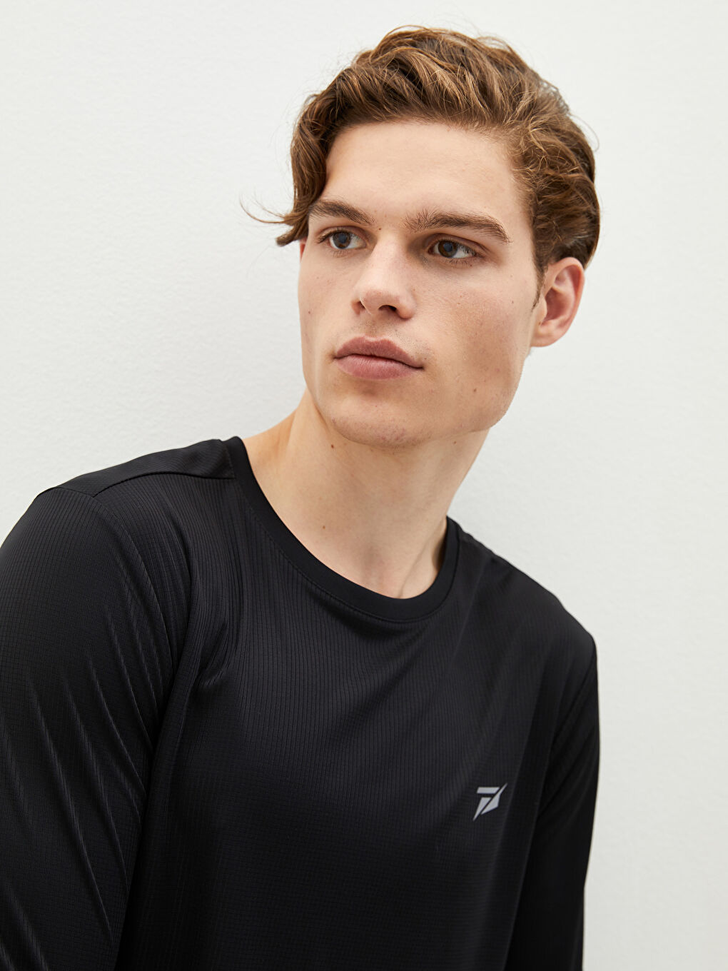 Футболка для спорта с длинным рукавом и круглым вырезом для мужчин-3