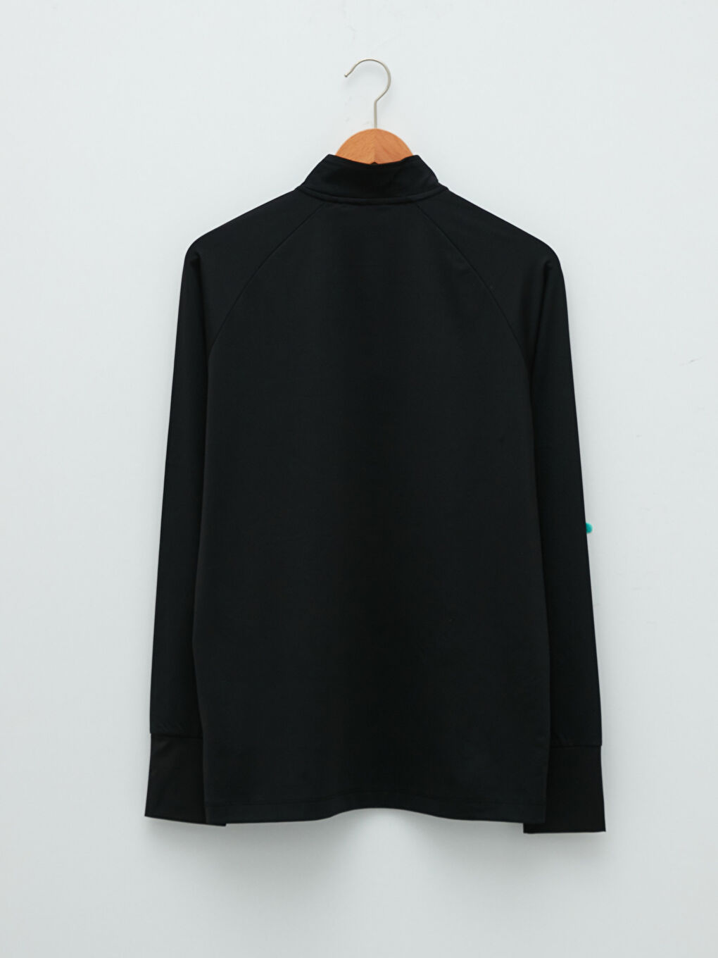 Siyah Dik Yaka Uzun Kollu Erkek Spor Sweatshirt-6