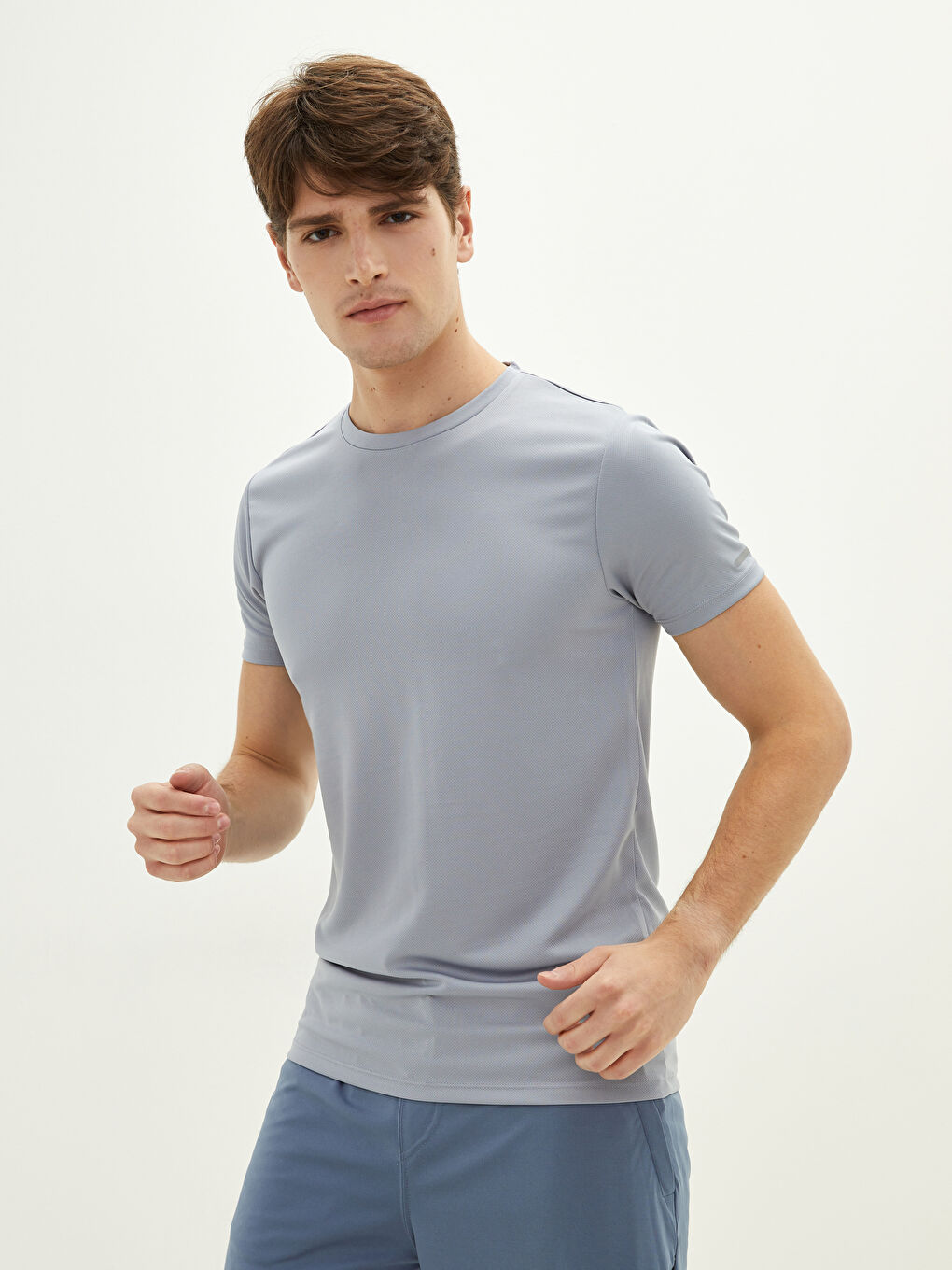 Bisiklet Yaka Kısa Kollu Erkek Spor Tişört