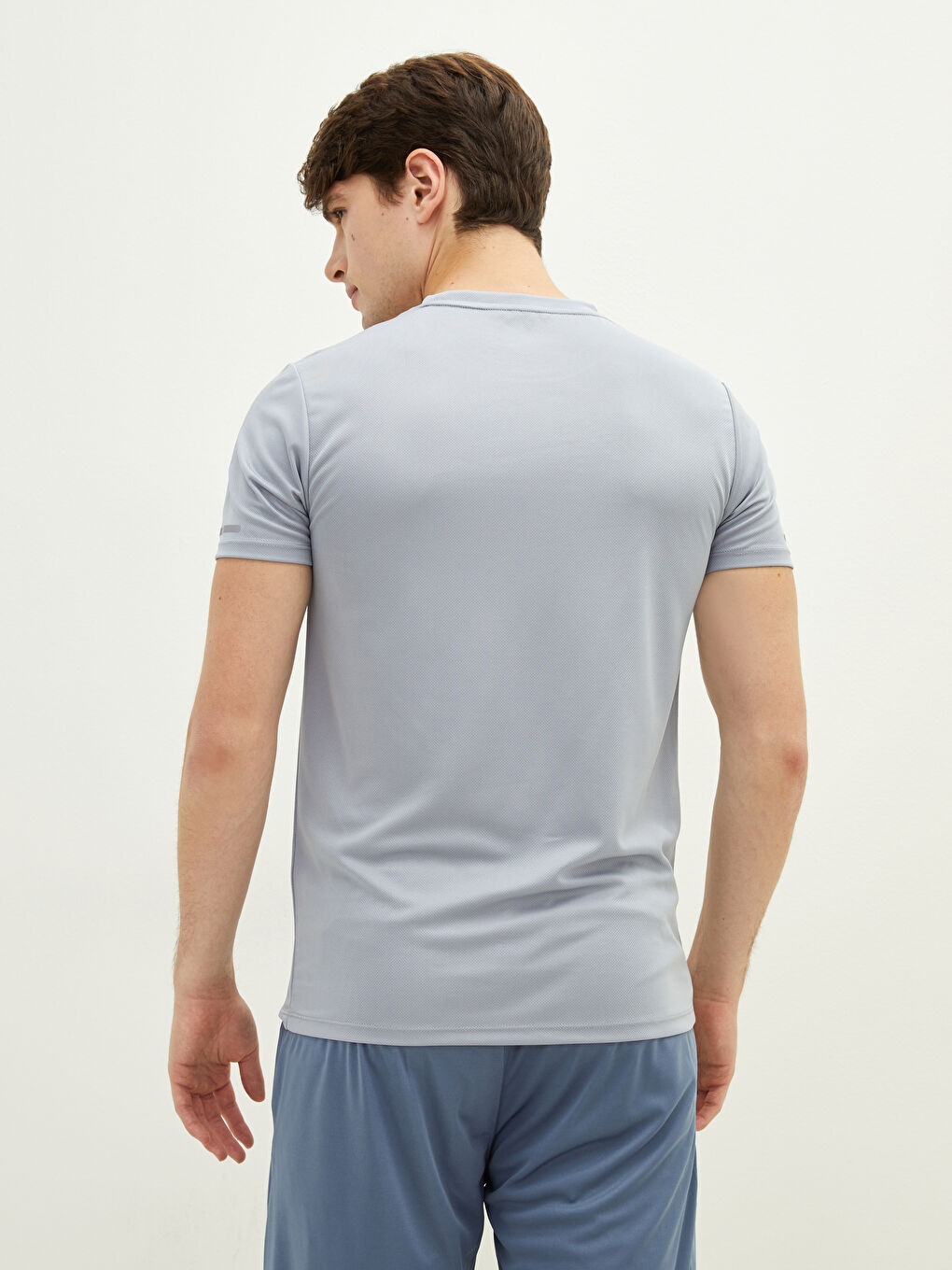 Bisiklet Yaka Kısa Kollu Erkek Spor Tişört-3