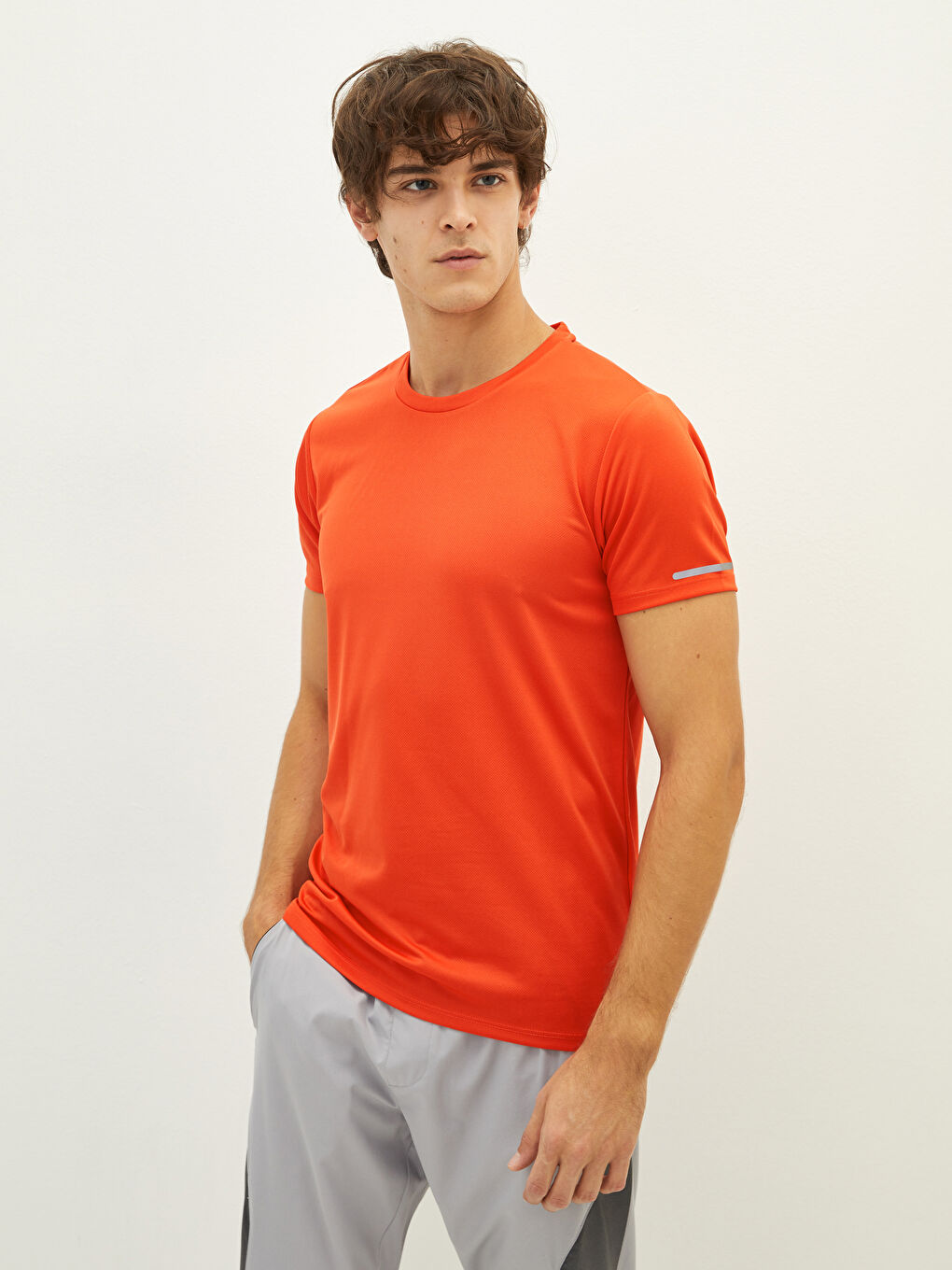 Crew Neck Short Sleeve Men's Sports T-Shirt-2