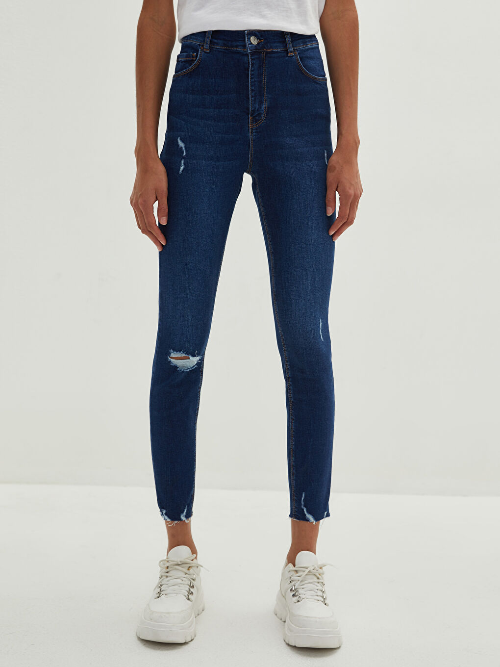 LCW Jeans İndigo Yüksek Bel Jüpiter Süper Skinny Fit Kadın Jean Pantolon - 4