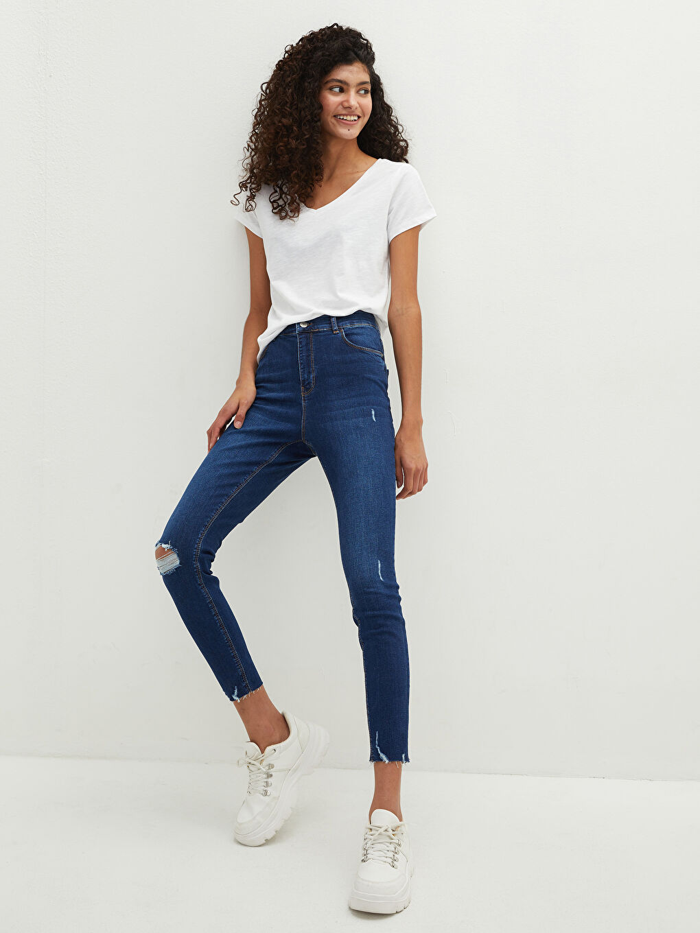 LCW Jeans İndigo Yüksek Bel Jüpiter Süper Skinny Fit Kadın Jean Pantolon