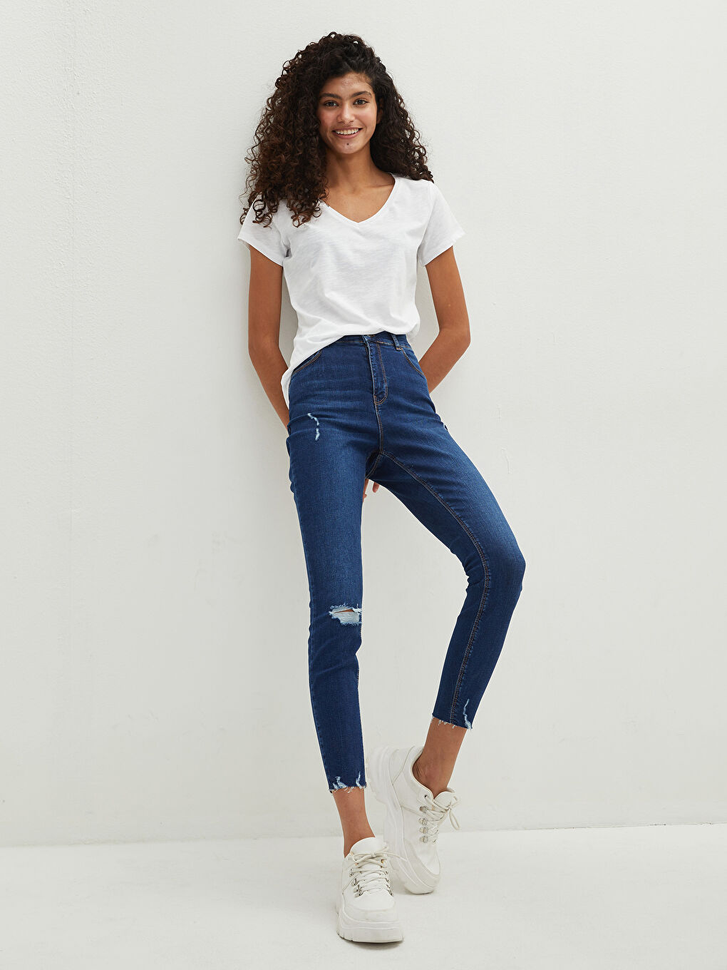 LCW Jeans İndigo Yüksek Bel Jüpiter Süper Skinny Fit Kadın Jean Pantolon - 1