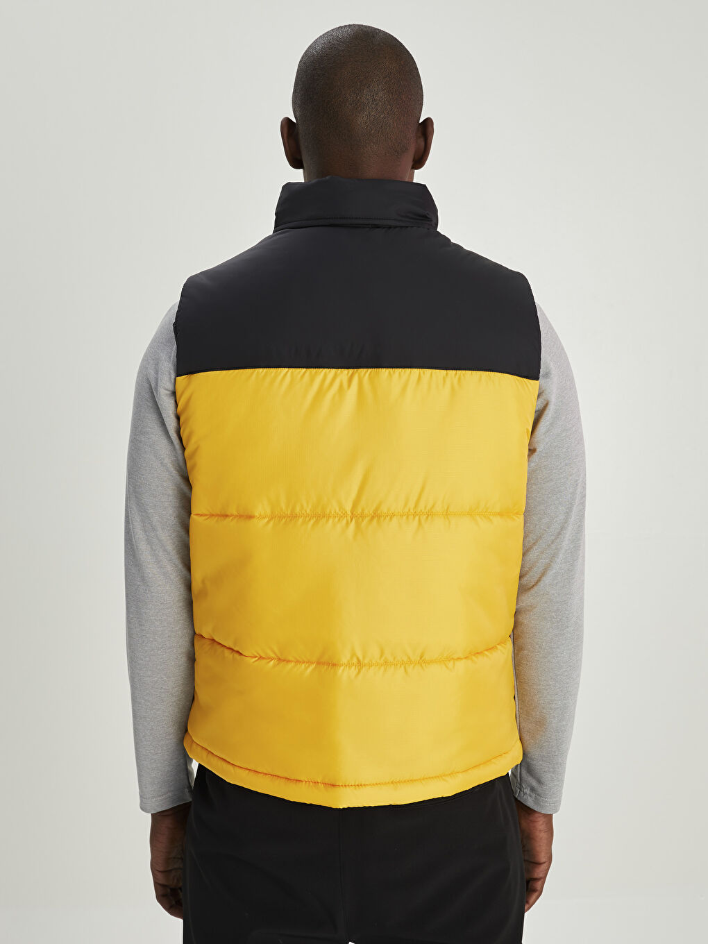 Turuncu Standart Kalıp Dik Yaka Erkek Yelek-5