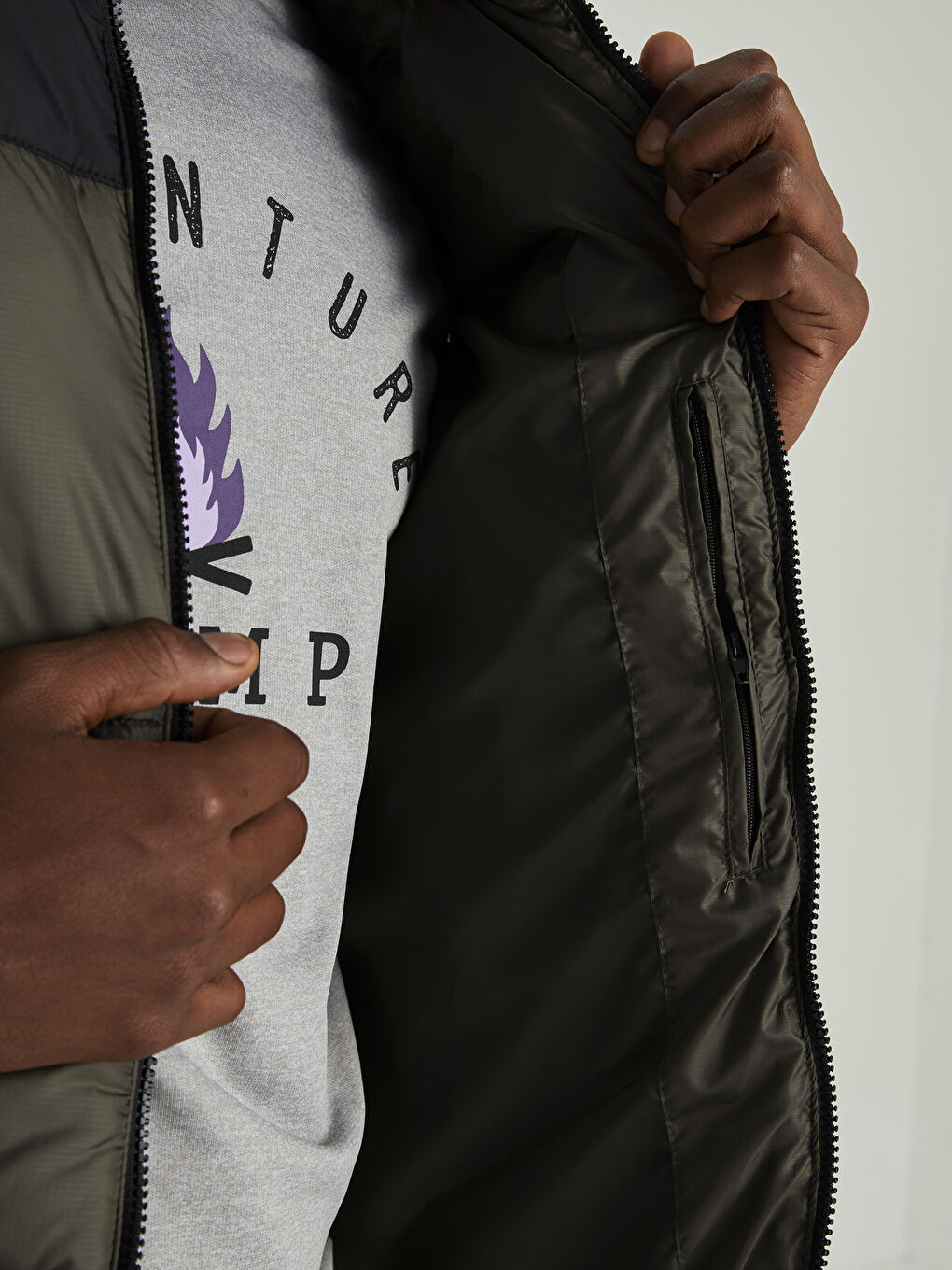 Turkuaz Standart Kalıp Dik Yaka Erkek Yelek-3