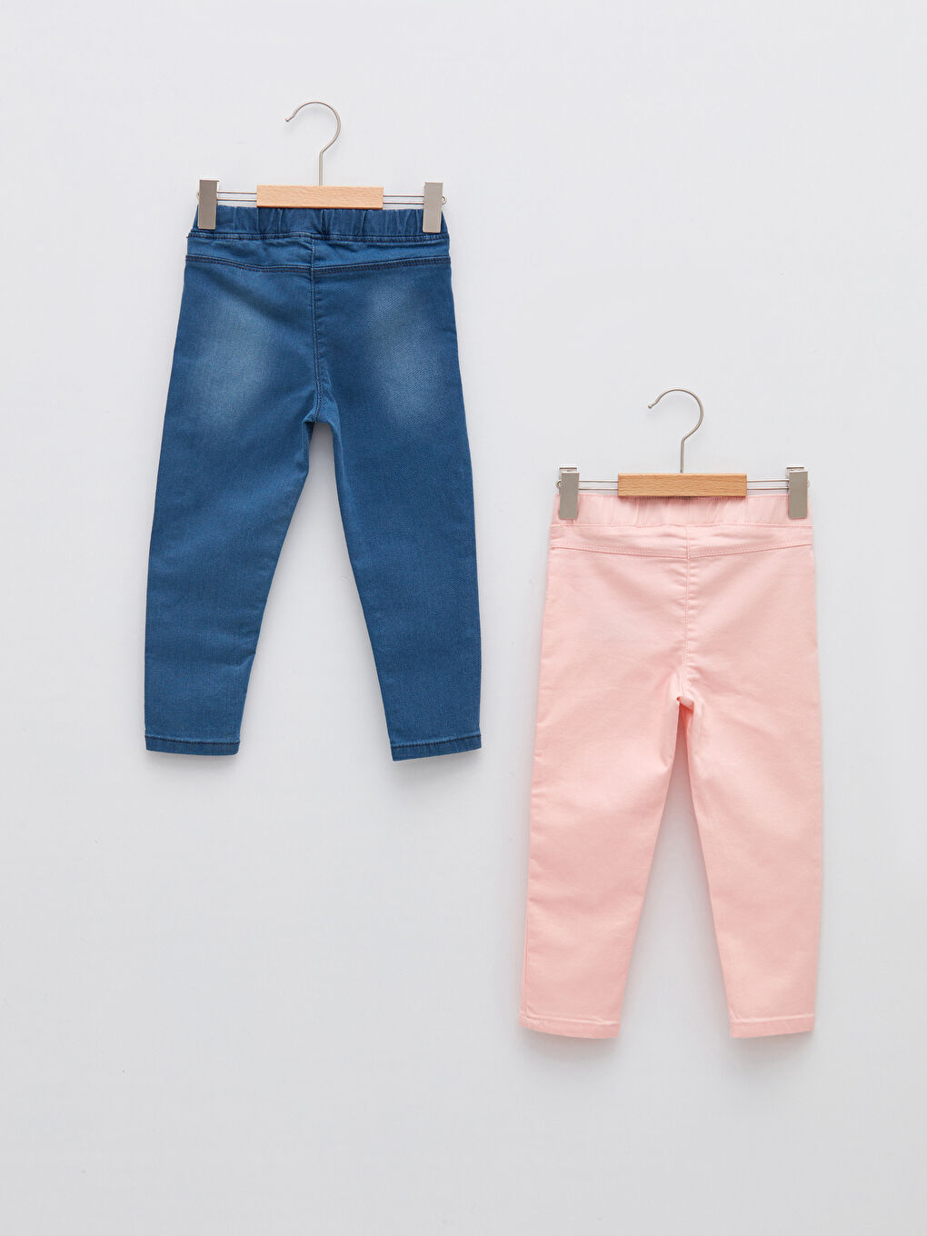Pantalon Jean Bébé Fille Taille Élastique Basique 2 Pièces-1