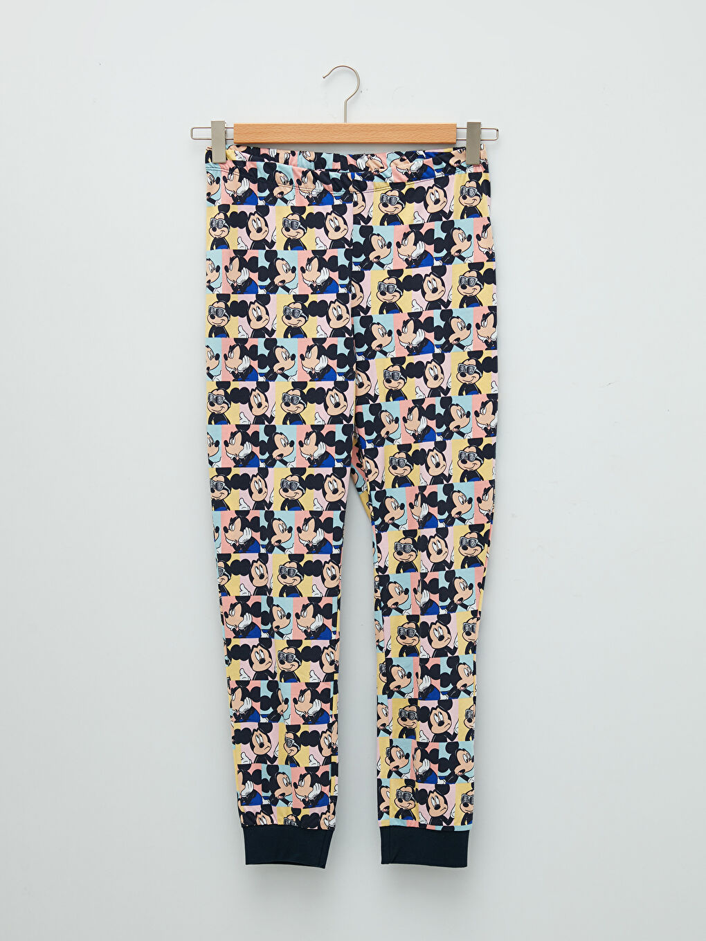 Crew Neck Mickey Mouse Printed Long Sleeve Cotton Women's Pajama Set-7