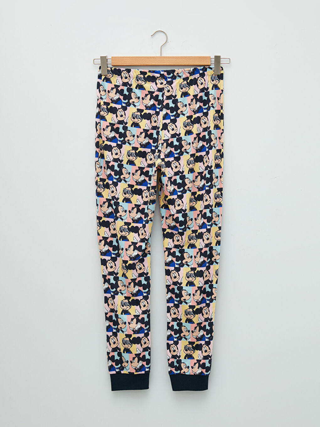 Crew Neck Mickey Mouse Printed Long Sleeve Cotton Women's Pajama Set-9