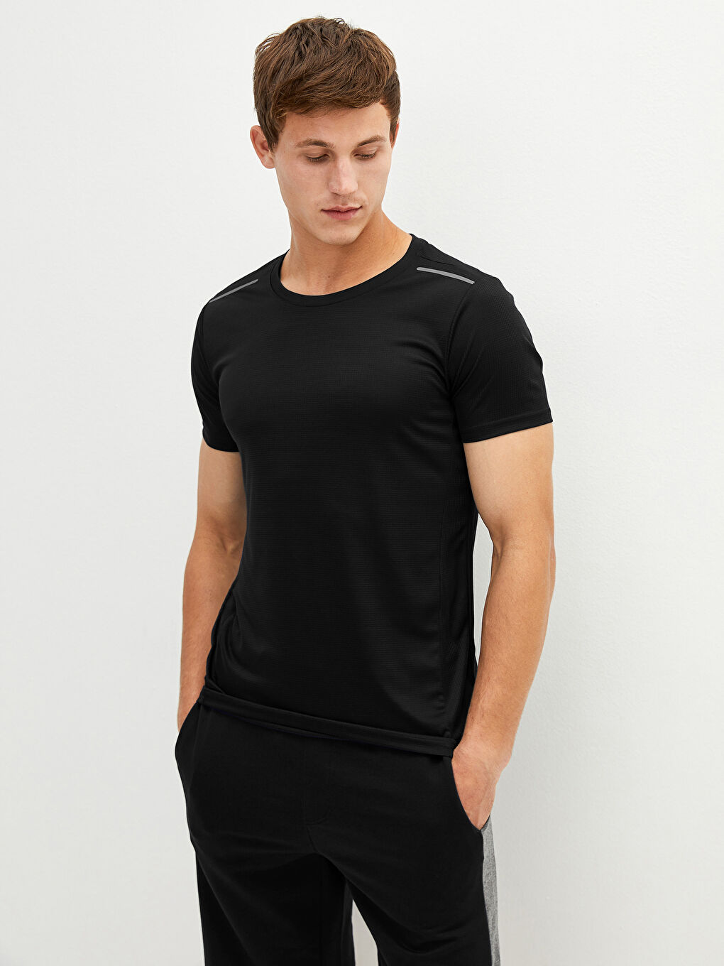 XSIDE ACTIVE Bisiklet Yaka Kısa Kollu Aktif Spor Erkek Tişört -W1AF67Z8-CVL