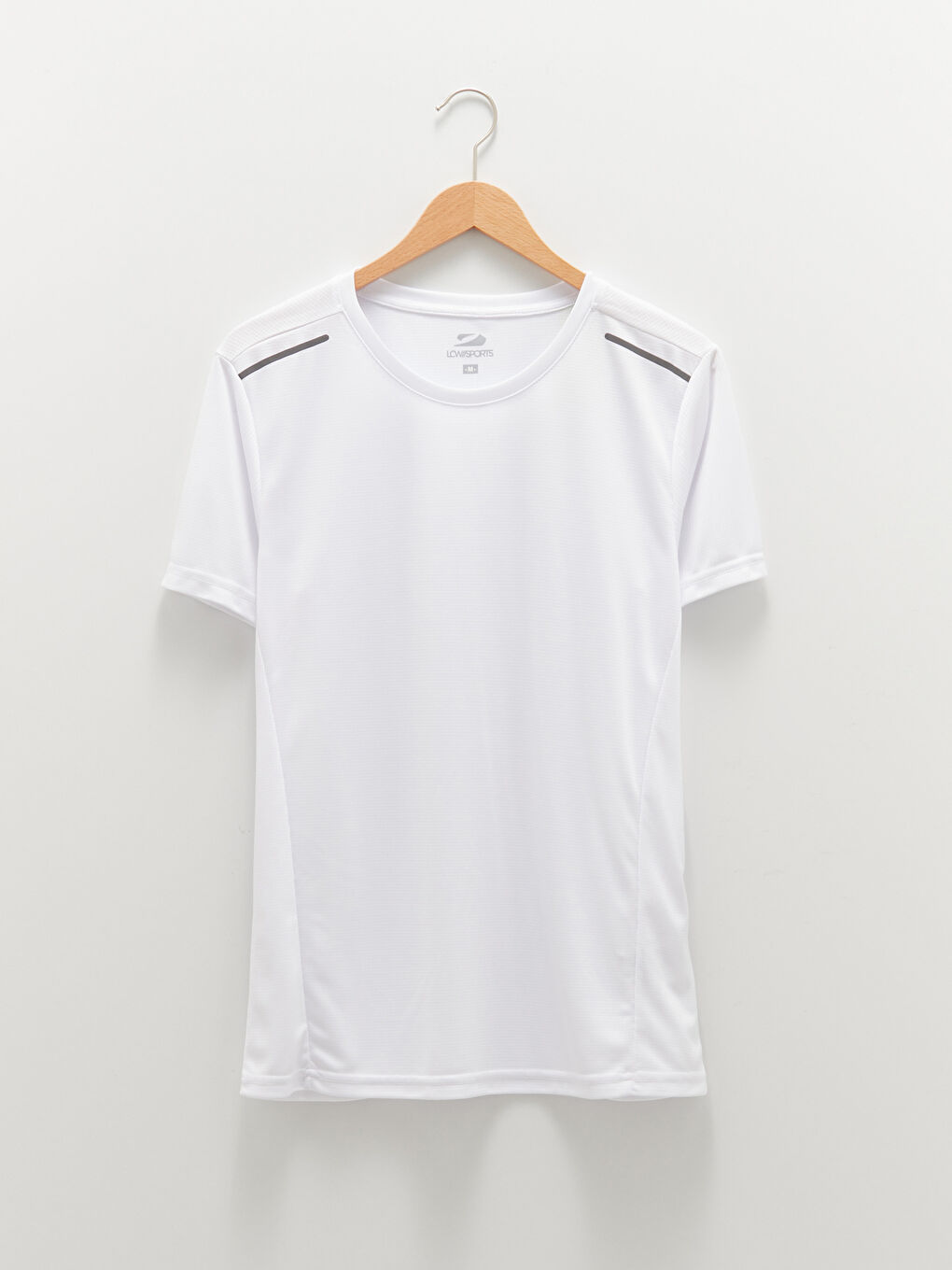 Beyaz Bisiklet Yaka Kısa Kollu Aktif Spor Erkek Tişört-10