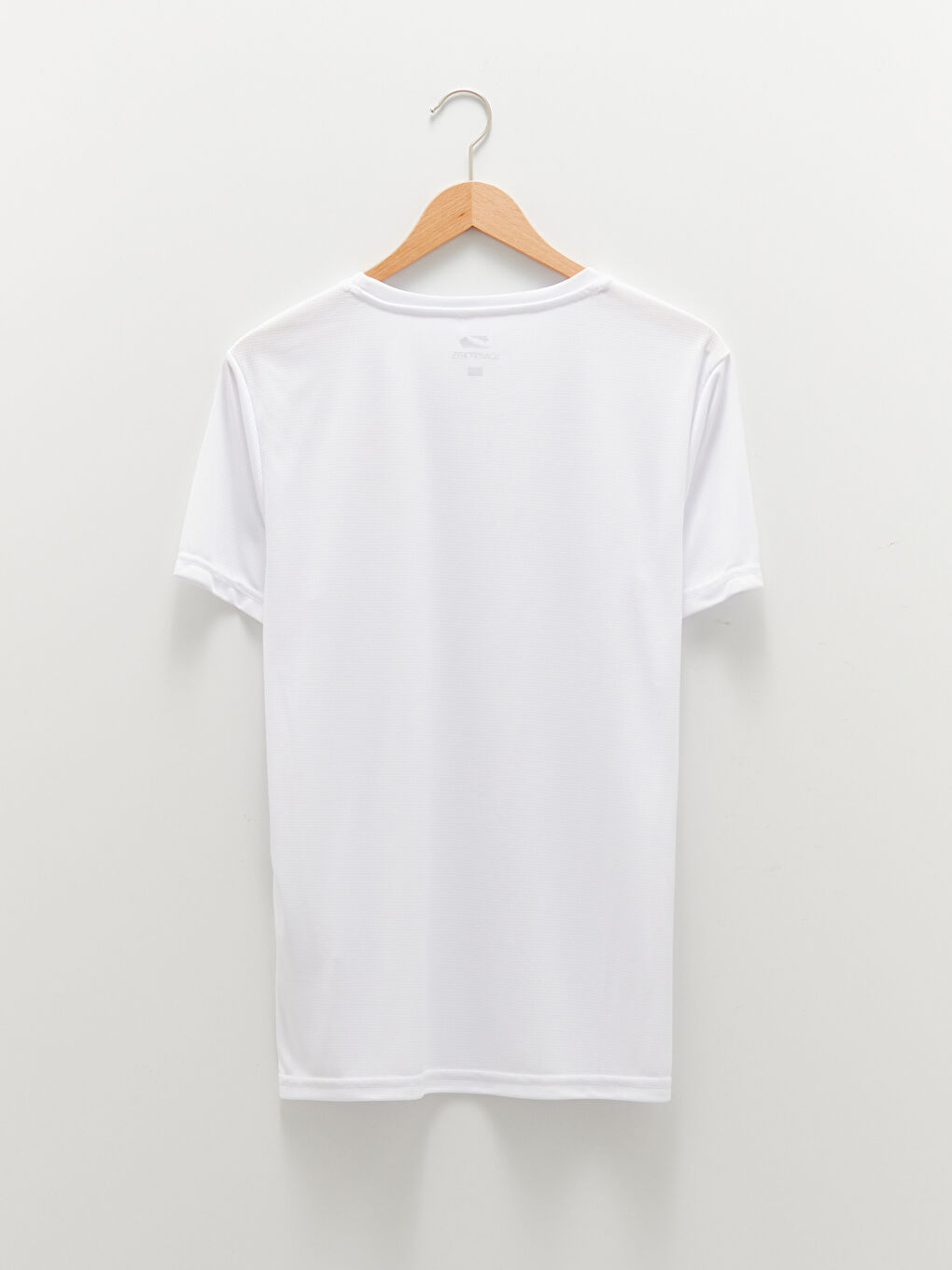 Beyaz Bisiklet Yaka Kısa Kollu Aktif Spor Erkek Tişört-11