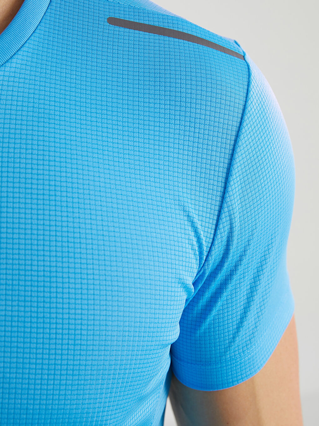 Turkuaz Bisiklet Yaka Kısa Kollu Erkek Spor Tişört-2