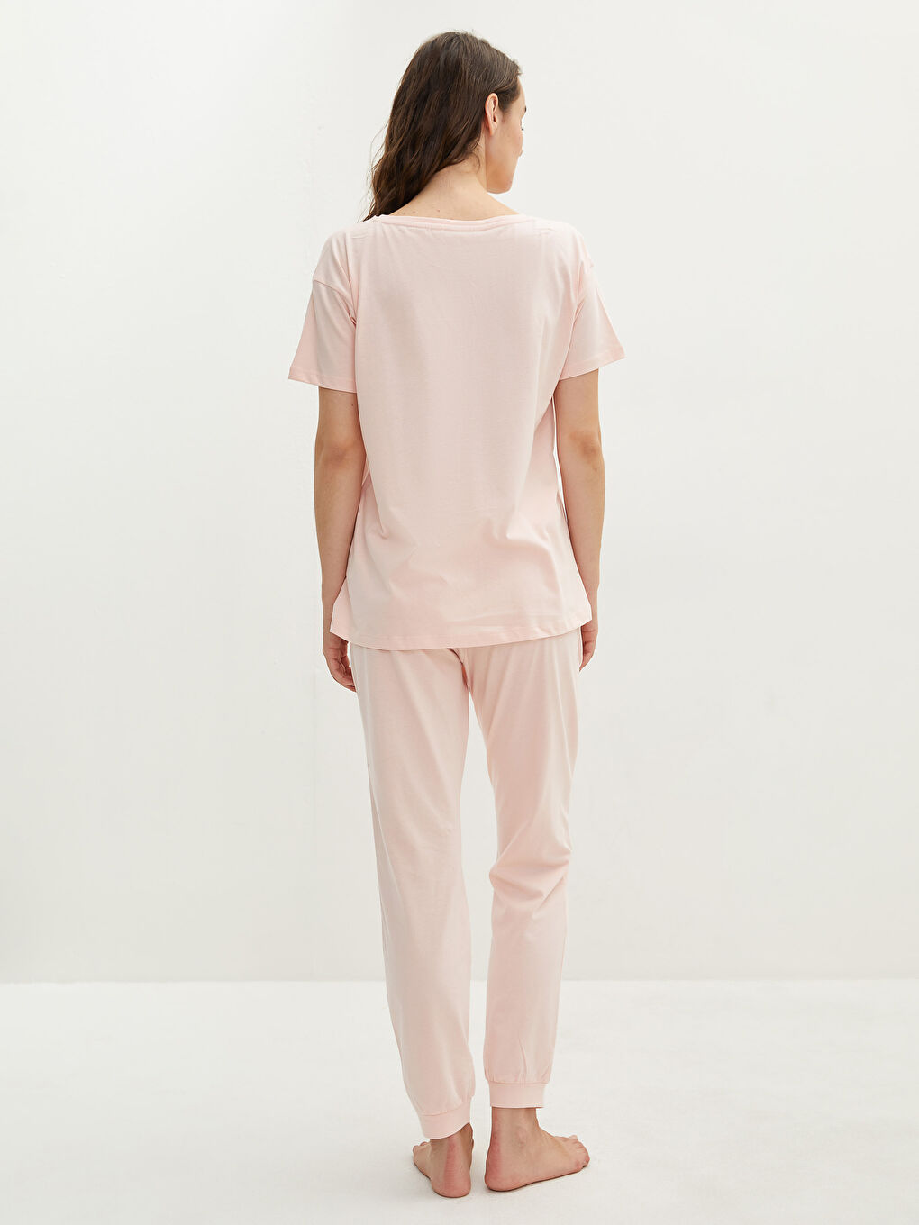 Crew Neck Printed Short Sleeve Women's Pyjama Set-4