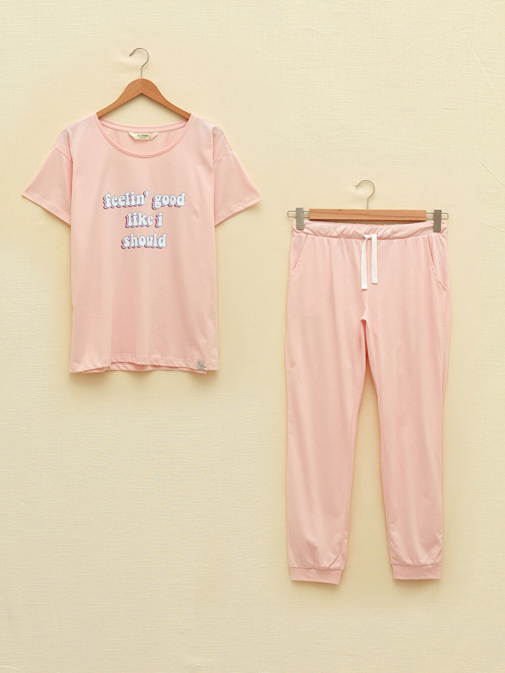 Crew Neck Printed Short Sleeve Women's Pyjama Set-5