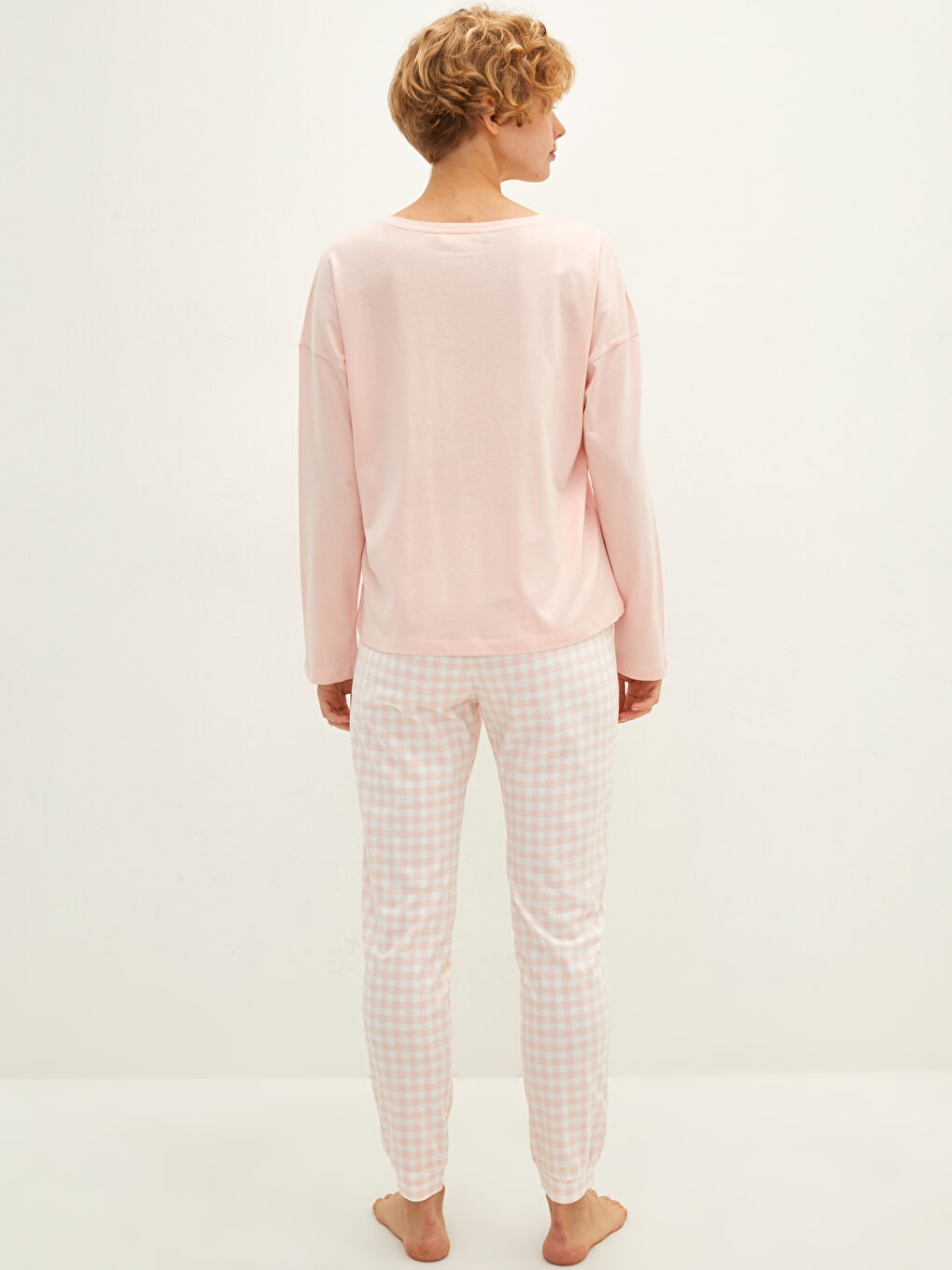 LCW DREAM Crew Neck Printed Long Sleeve Women's Pyjama Set -W1AF96Z8-LT4