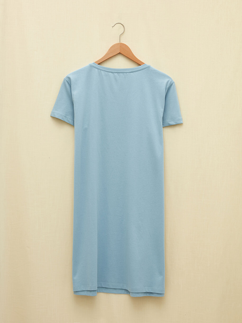 قميص نوم بياقة دائرية مطبوع بأكمام قصيرة للسيدات-6