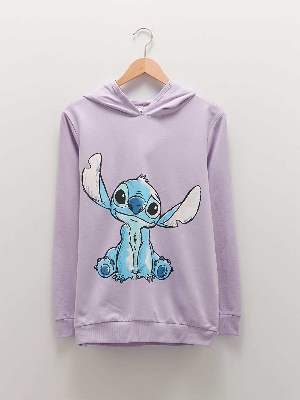 Lilo & Stitch Baskılı Uzun Kollu Kadın Hoodie Anne Kız Kombini-5