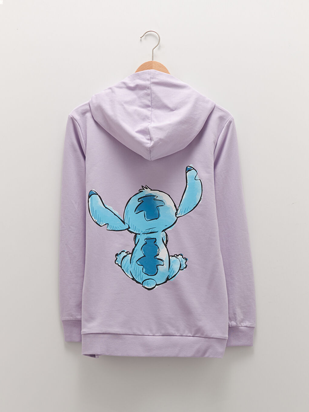 Lilo & Stitch Baskılı Uzun Kollu Kadın Hoodie Anne Kız Kombini-6