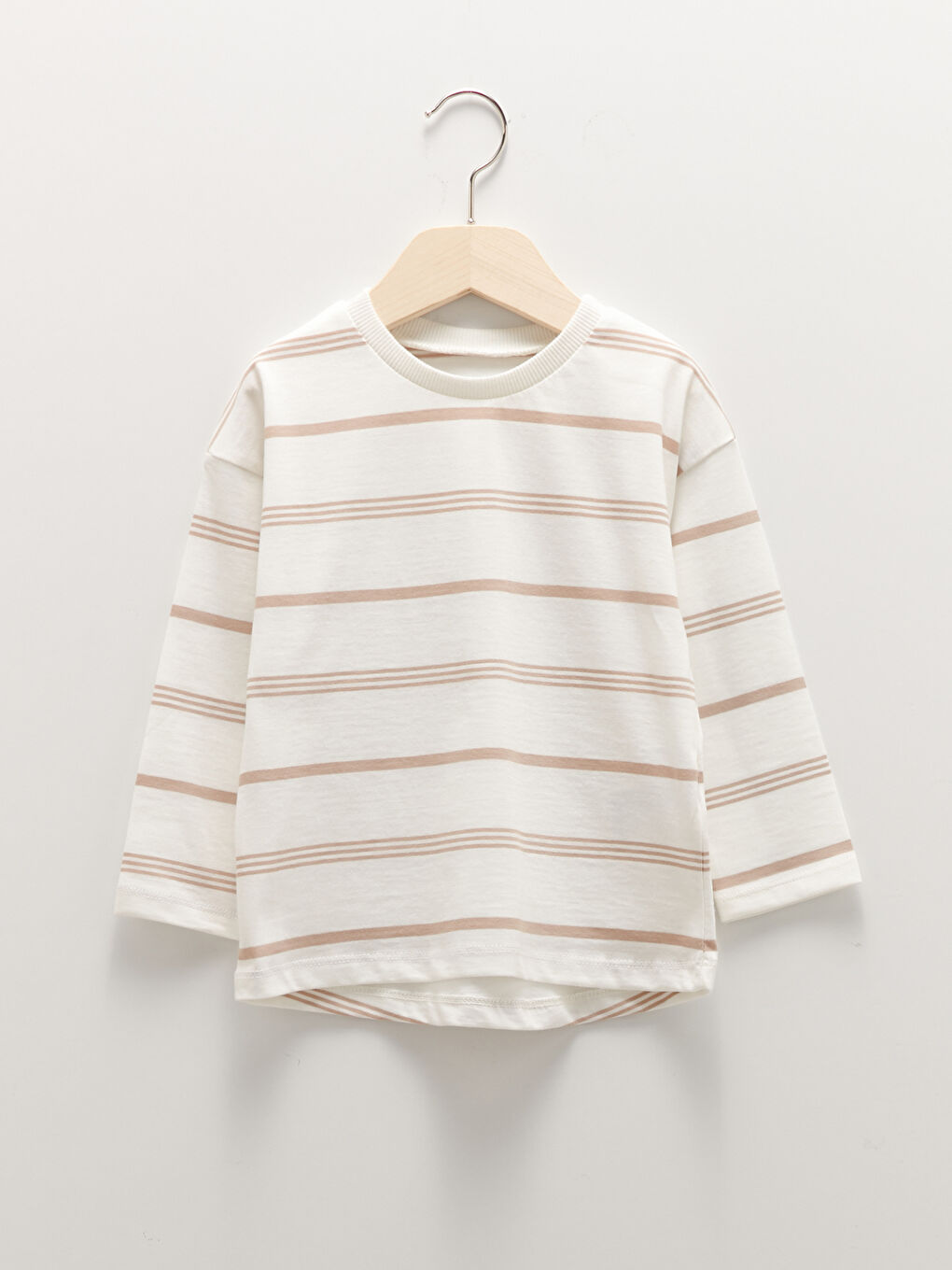 Crew Neck Long Sleeve Striped Cotton Baby Boy T-Shirt