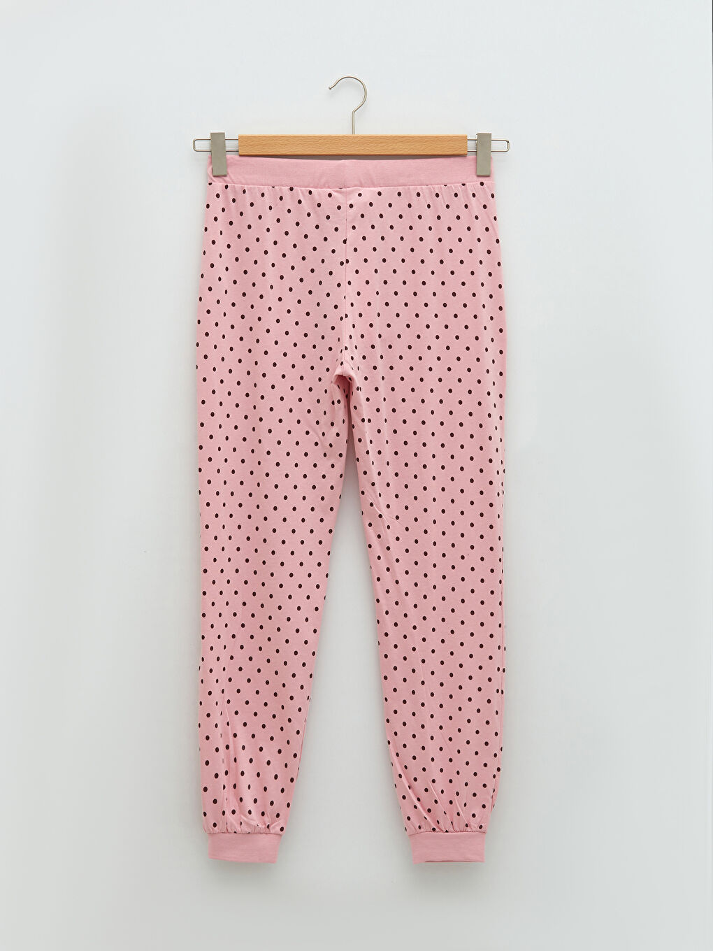 Elastic Waist Polka Dot Cotton Women's Pajama Bottom-6