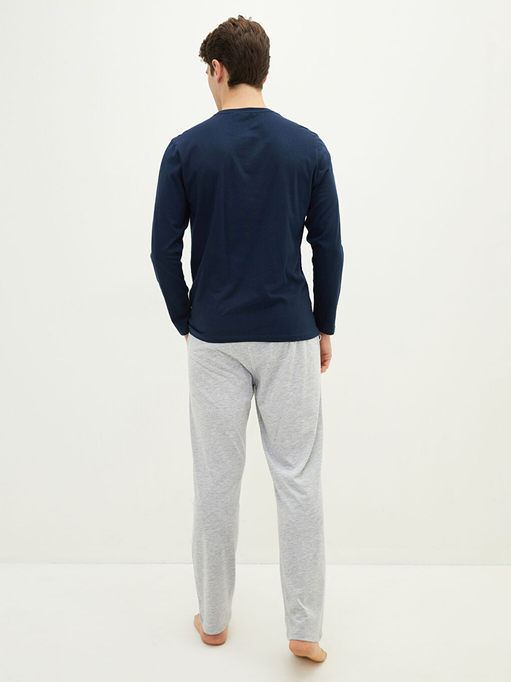 Lacivert Standart Kalıp Fenerbahçe Baskılı Erkek Taraftar Pijama Takımı-4