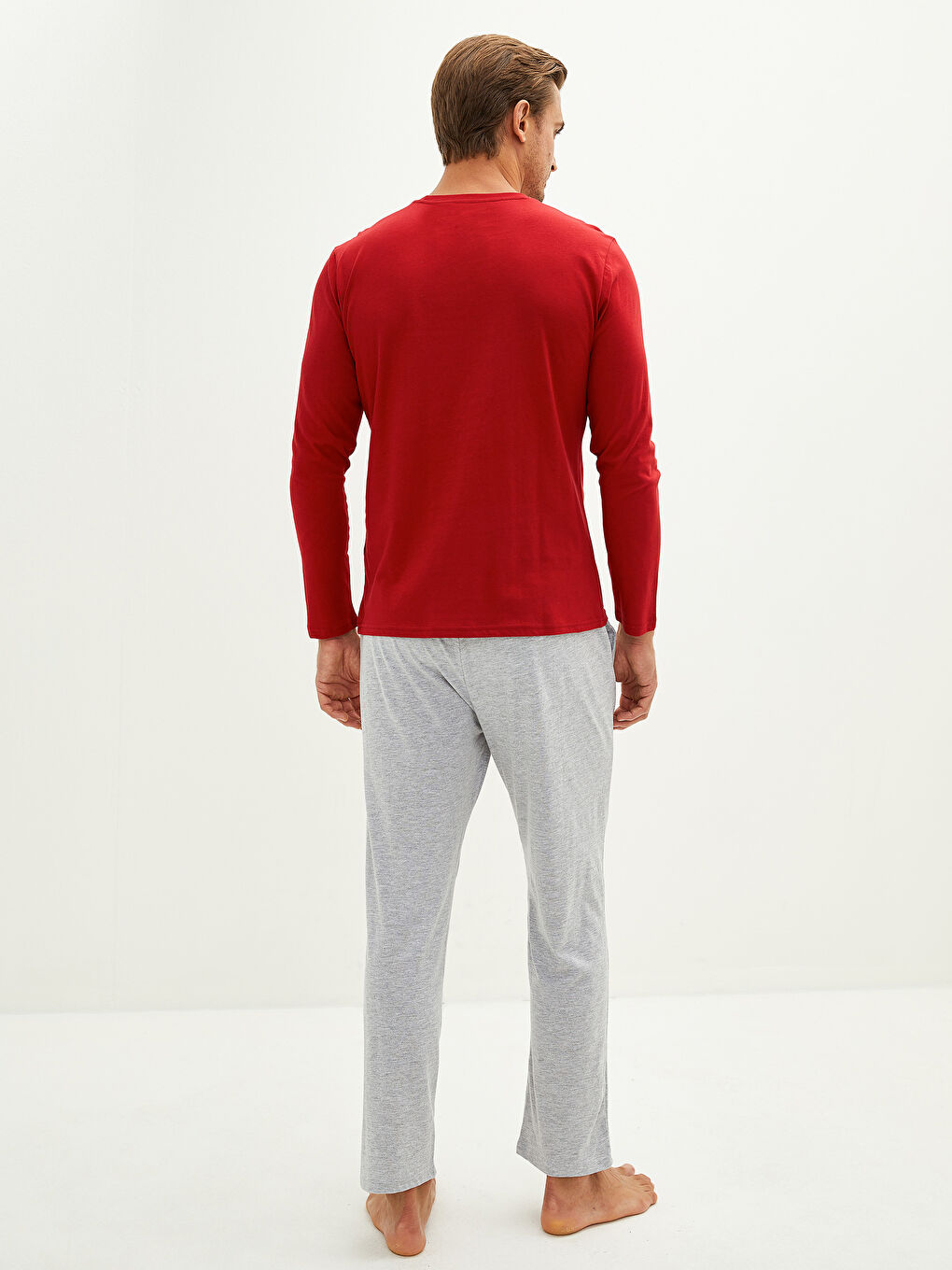 Kırmızı Standart Kalıp Galatasaray Baskılı Erkek Taraftar Pijama Takımı-5