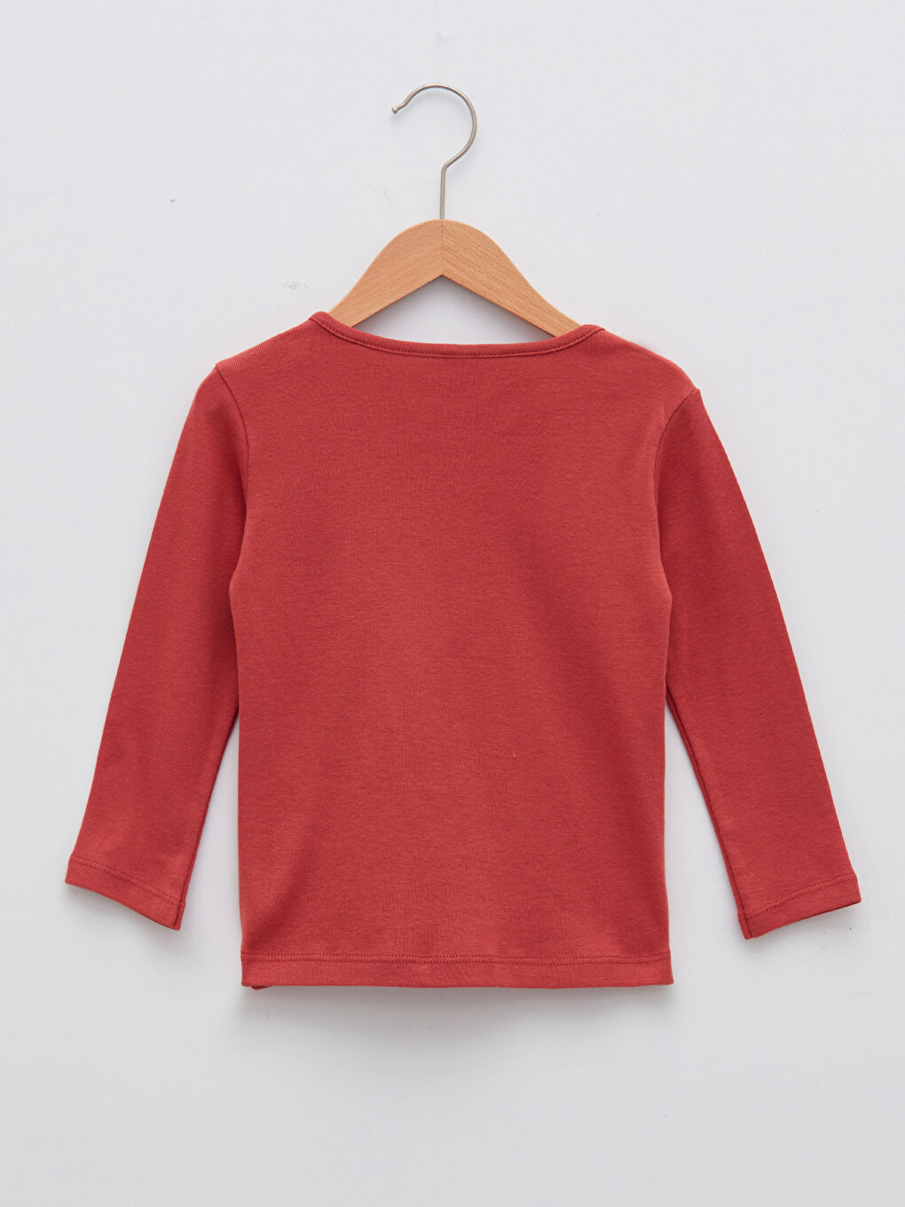 Kahverengi Bisiklet Yaka Uzun Kollu Pamuklu Kız Bebek 2'li Pijama Takımı-2